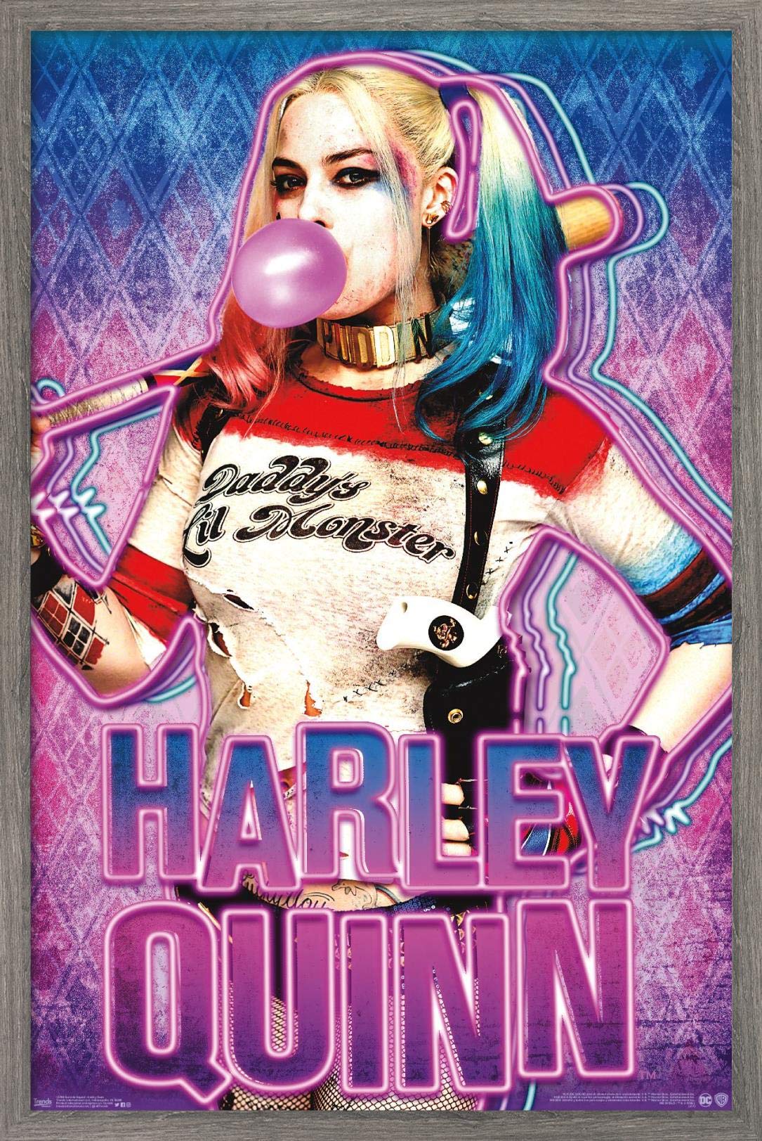 Trends International Dc Comics Movie - Suicide Squad - Harley Gum Wall Poster, 22.375'' X 34'', Barnwood Framed Version