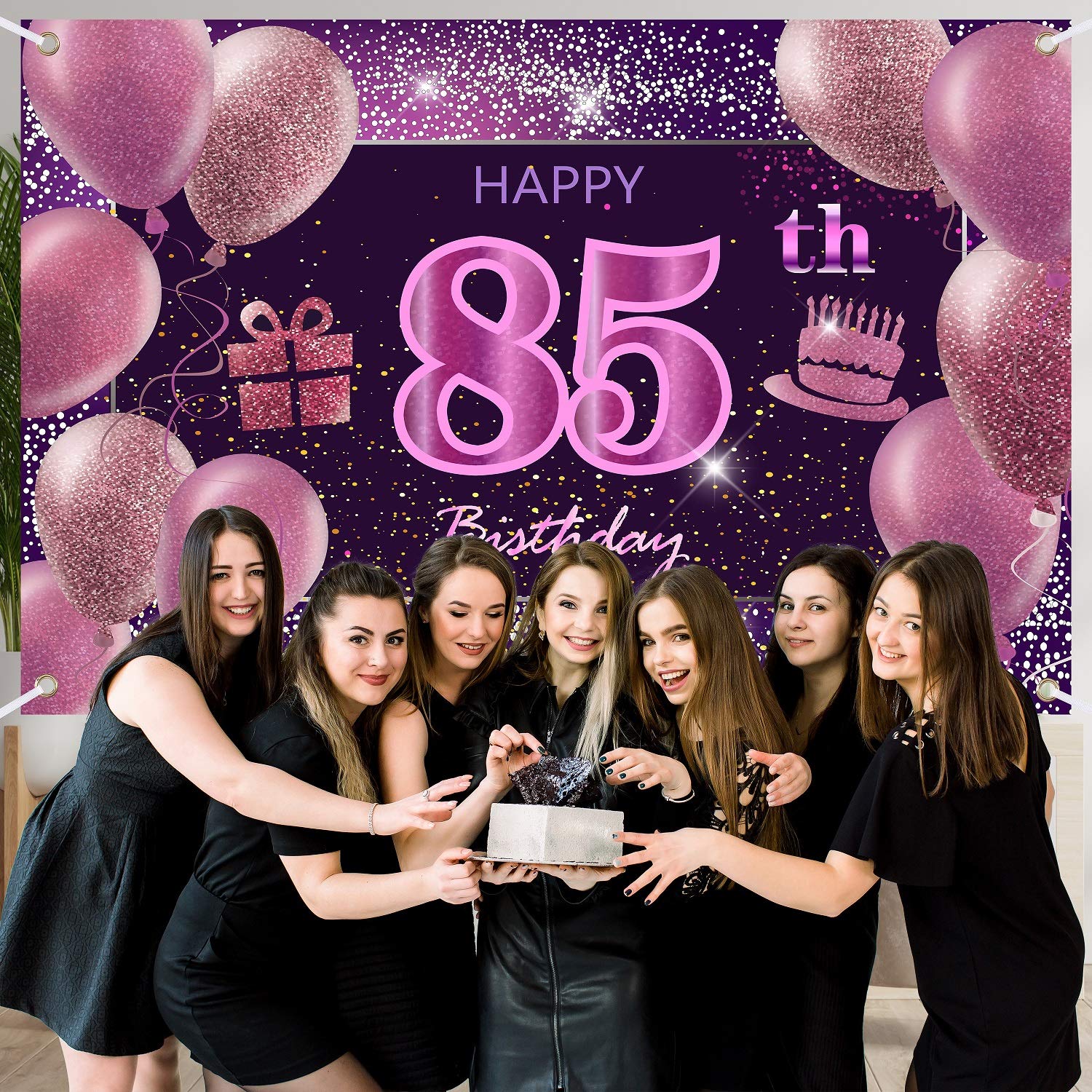 85Th Birthday Decorations For Girls Imisi Happy Birthday Banner Pink Decorations For A Party Birthday Backdrop For Women