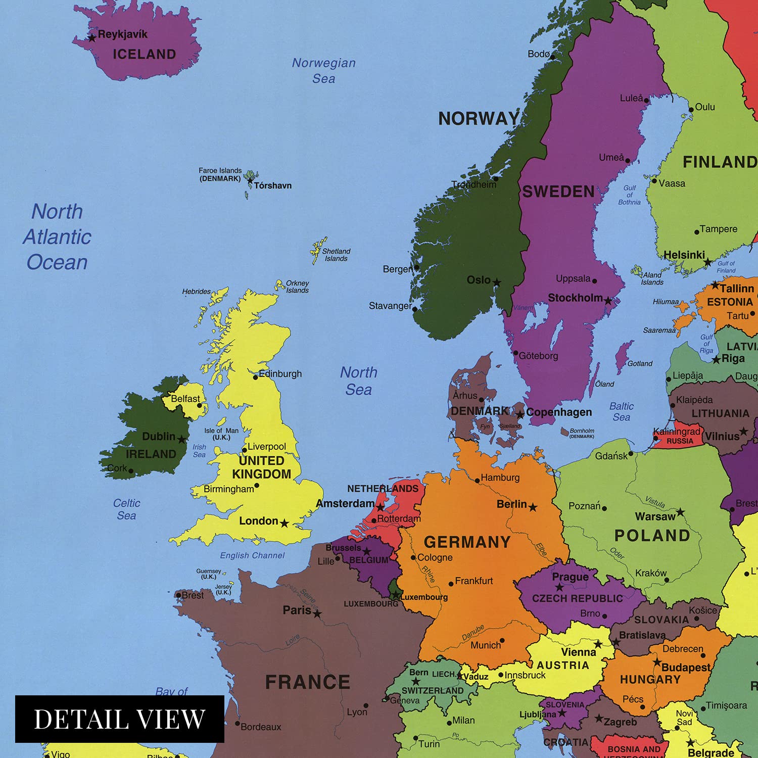 HISTORIX Europe Map Poster Wall Art - 24x30 Inch, Multicolor, Paper