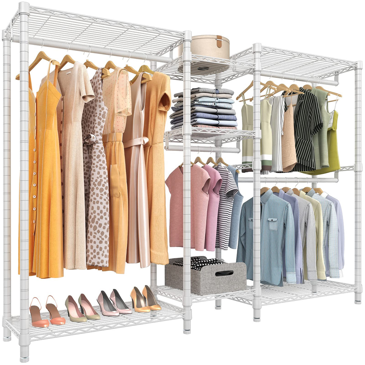 Vipek V6 Wire Garment Rack 5 Tiers Heavy Duty Clothes Rack For Hanging Clothes, Wardrobe Rack Compact Large Metal Clothing Rack