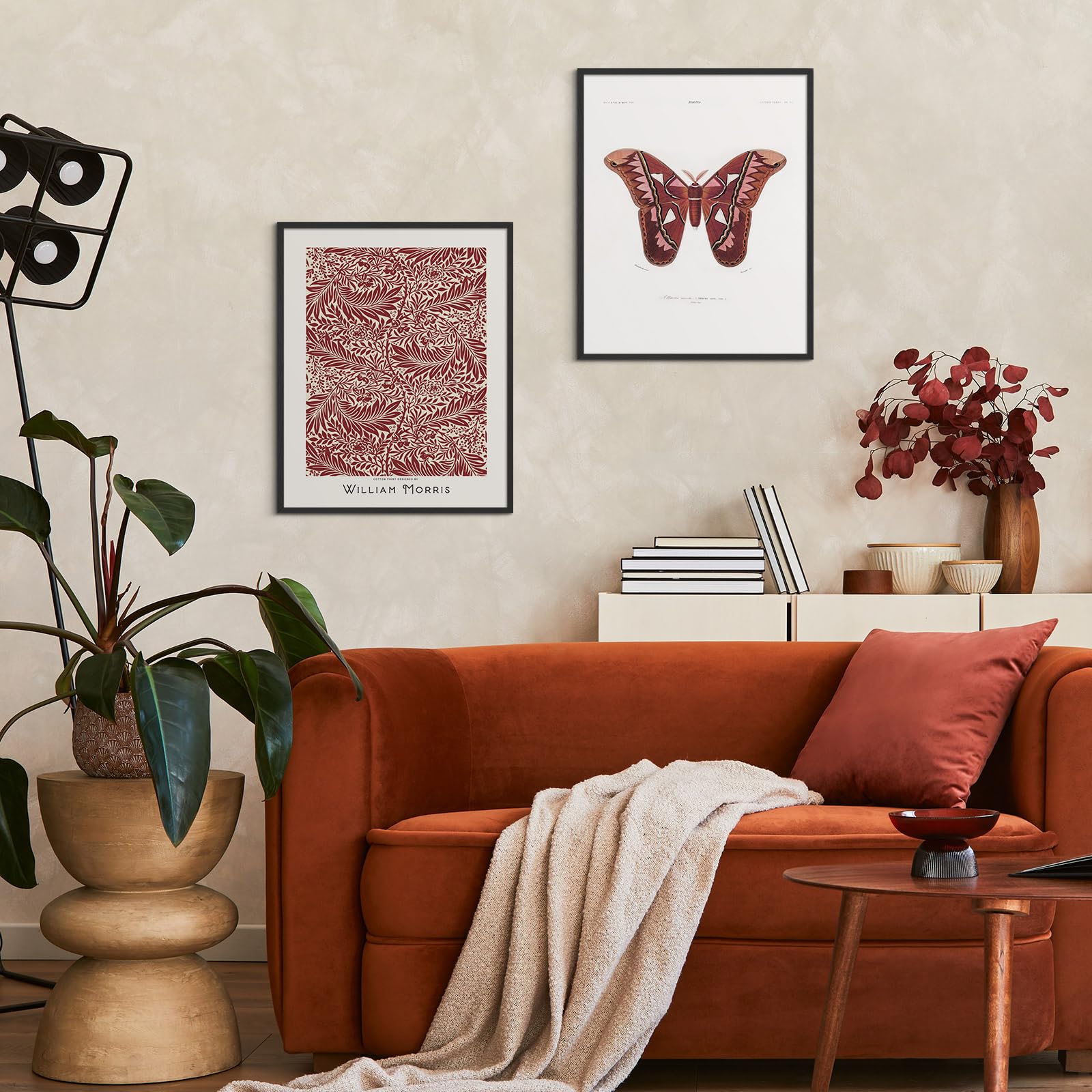 Habseligkeit Red Butterfly Wall Art Prints, Retro Wall Decors For Room Aesthtic, Abstract Posters For Bedroom Decor Aesthetic Un
