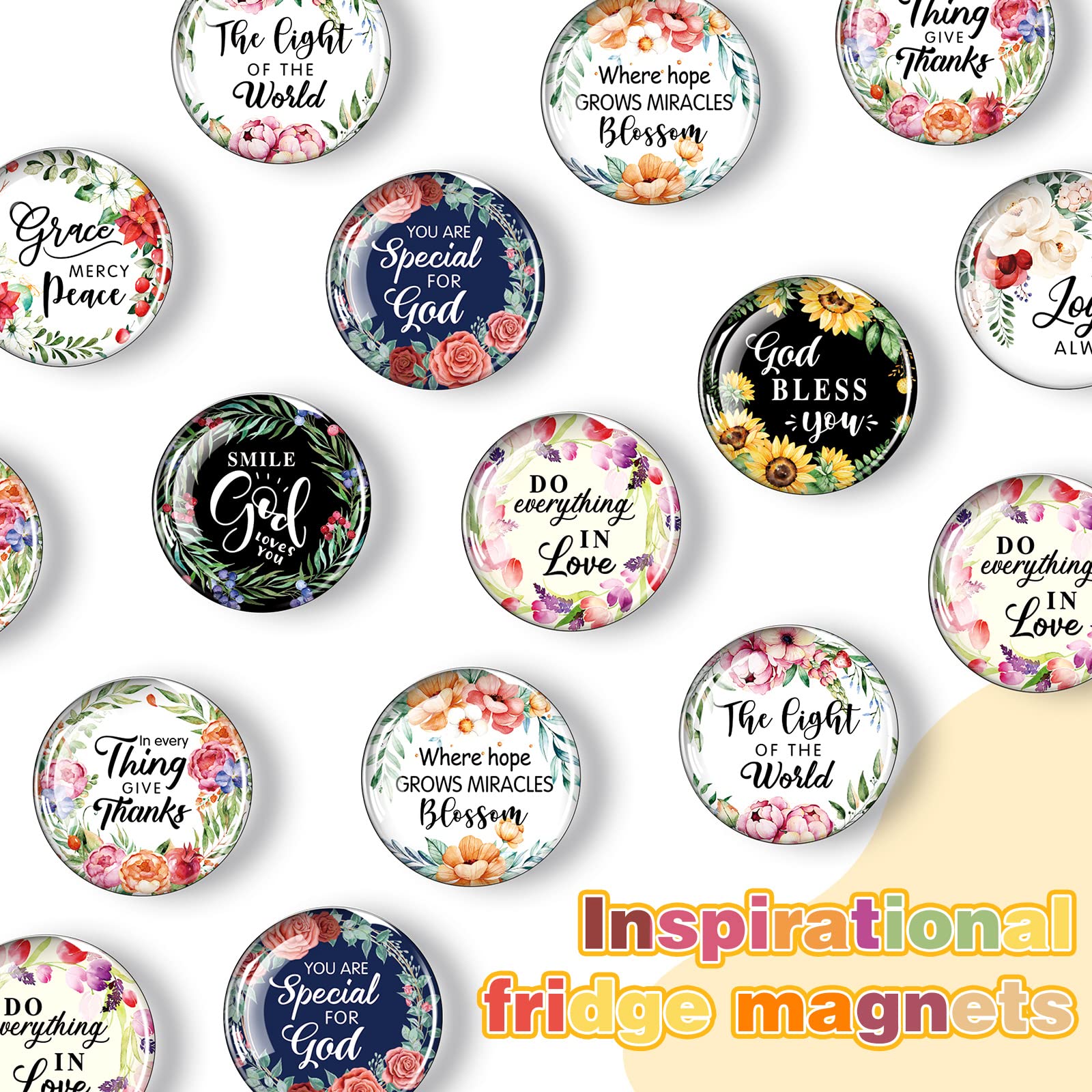 Weewooday 10 Pcs Inspirational Magnets for Refrigerator Fridge Decor Accessories Motivational Glass Quote Fun Magnet for Cabinet