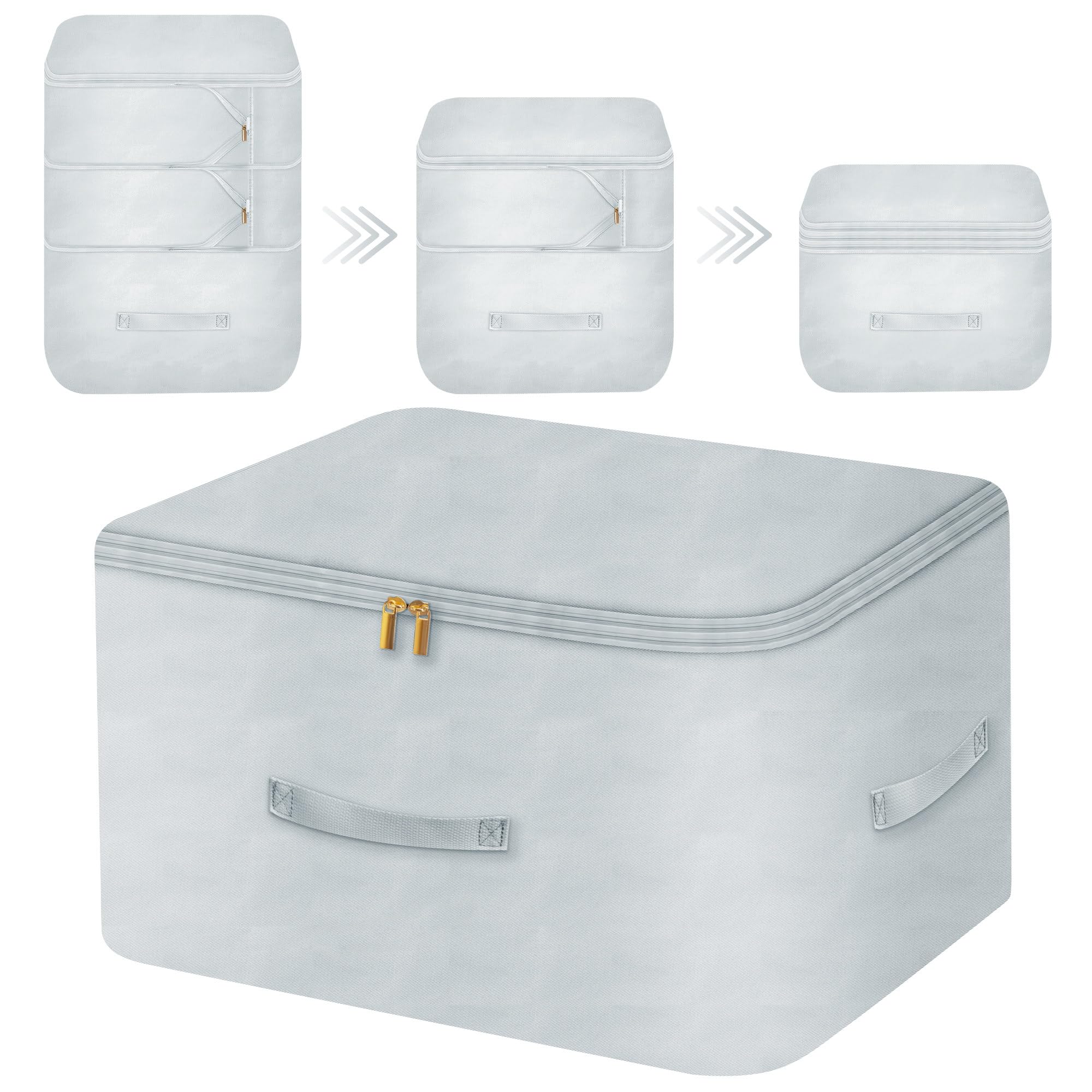 Ultra Space Saving Self Compression Organizer, Comforter Storage Bag for Clothes, Blankets, Pillows, Duvet, Comforters, Bedding 