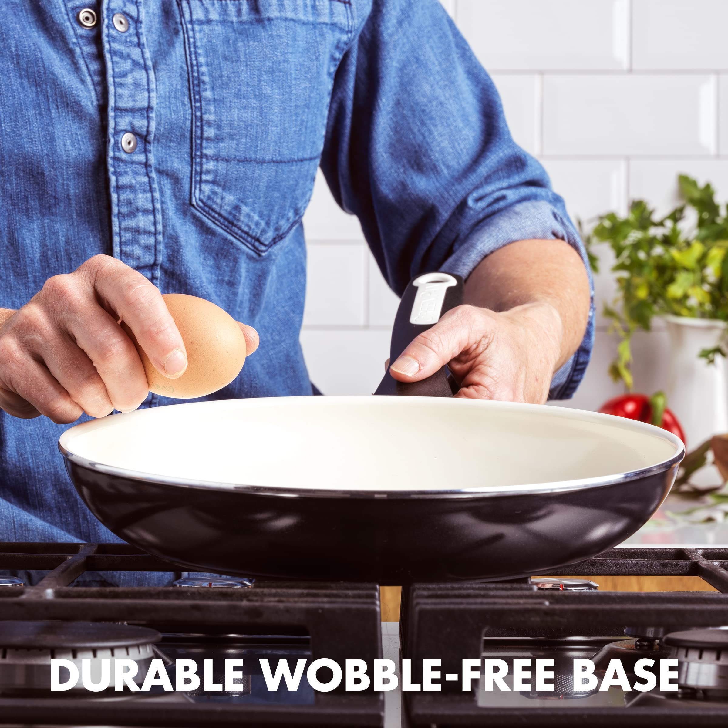 Greenpan Rio Healthy Ceramic Nonstick 12'' Frying Pan Skillet, Pfas-Free, Dishwasher Safe, Black