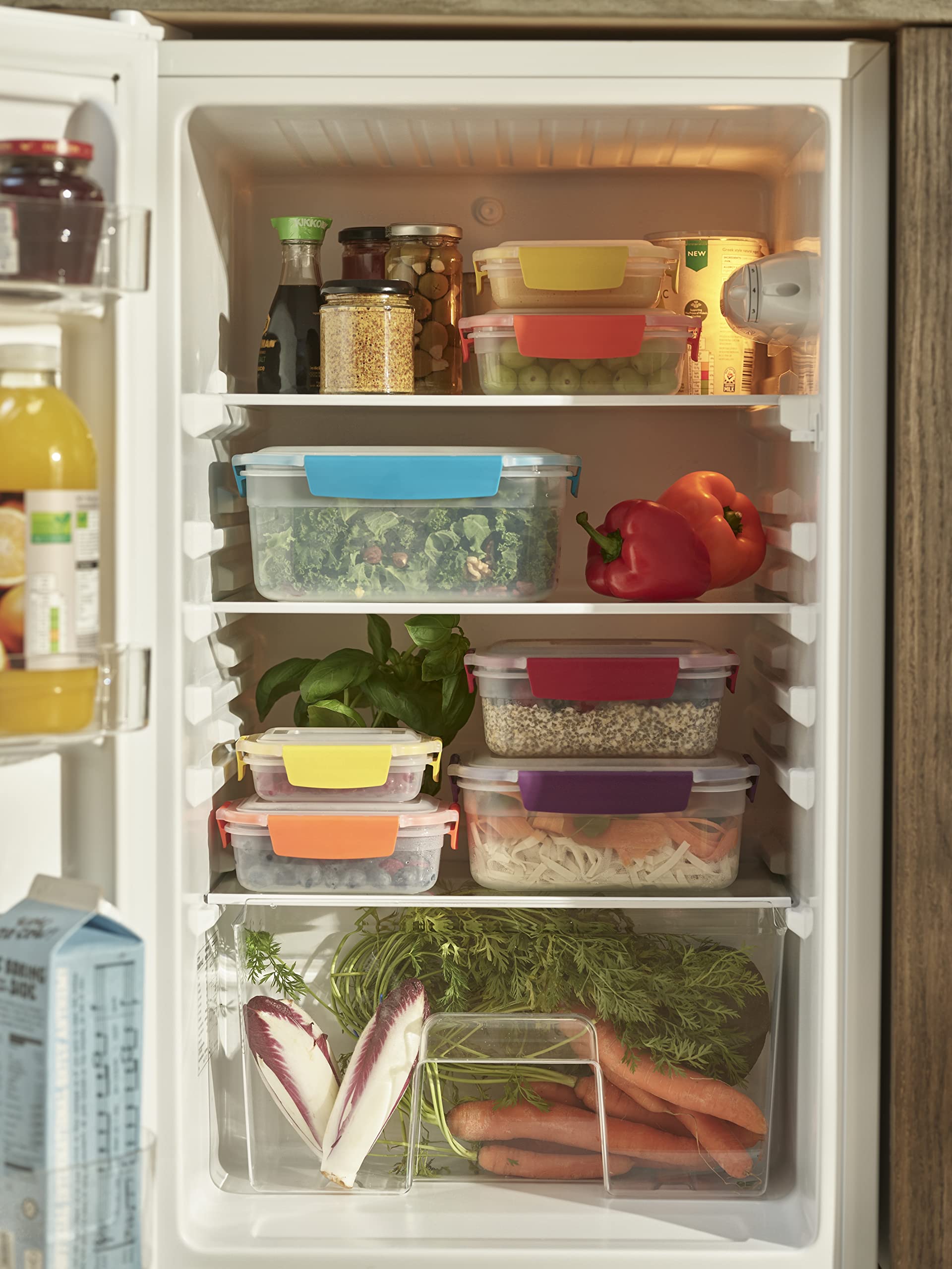 Joseph Joseph Nest Lock, 5 Piece Plastic Food Kitchen Storage Container Set With Lids, Leak Proof, Airtight, Space Saving, Bpa F