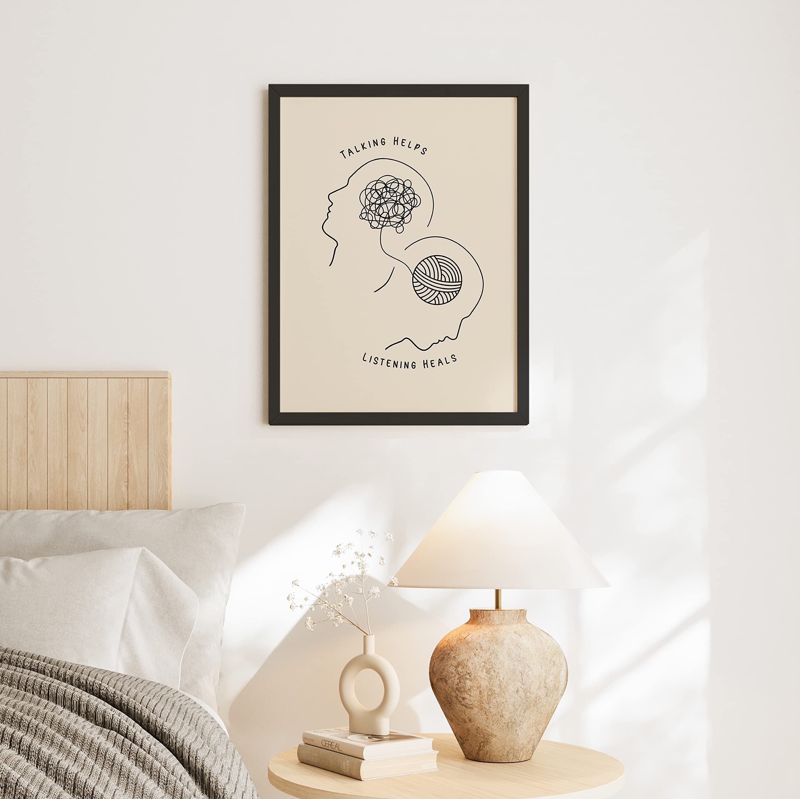 Excool Club Therapy Office Decor Mental Health Posters - 12X16 Counseling Wall Art For Therapist Office Decor, Boho Talking Help
