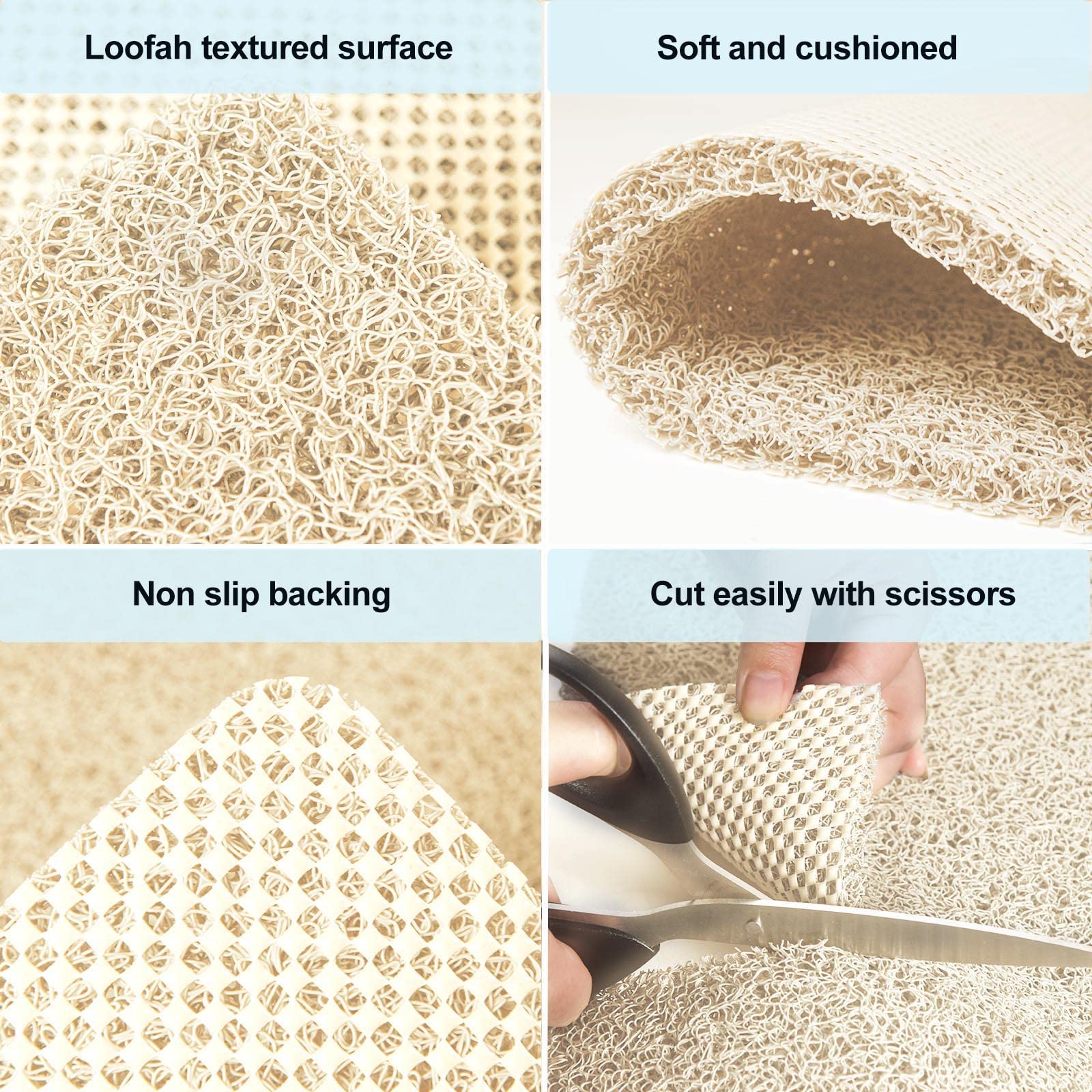 Shower Mat Non Slip Without Suction Cup, 24 X 24 Inch Pvc Loofah Shower, Bath, Tub Mat With Drain For Textured Surface, Quick Dr