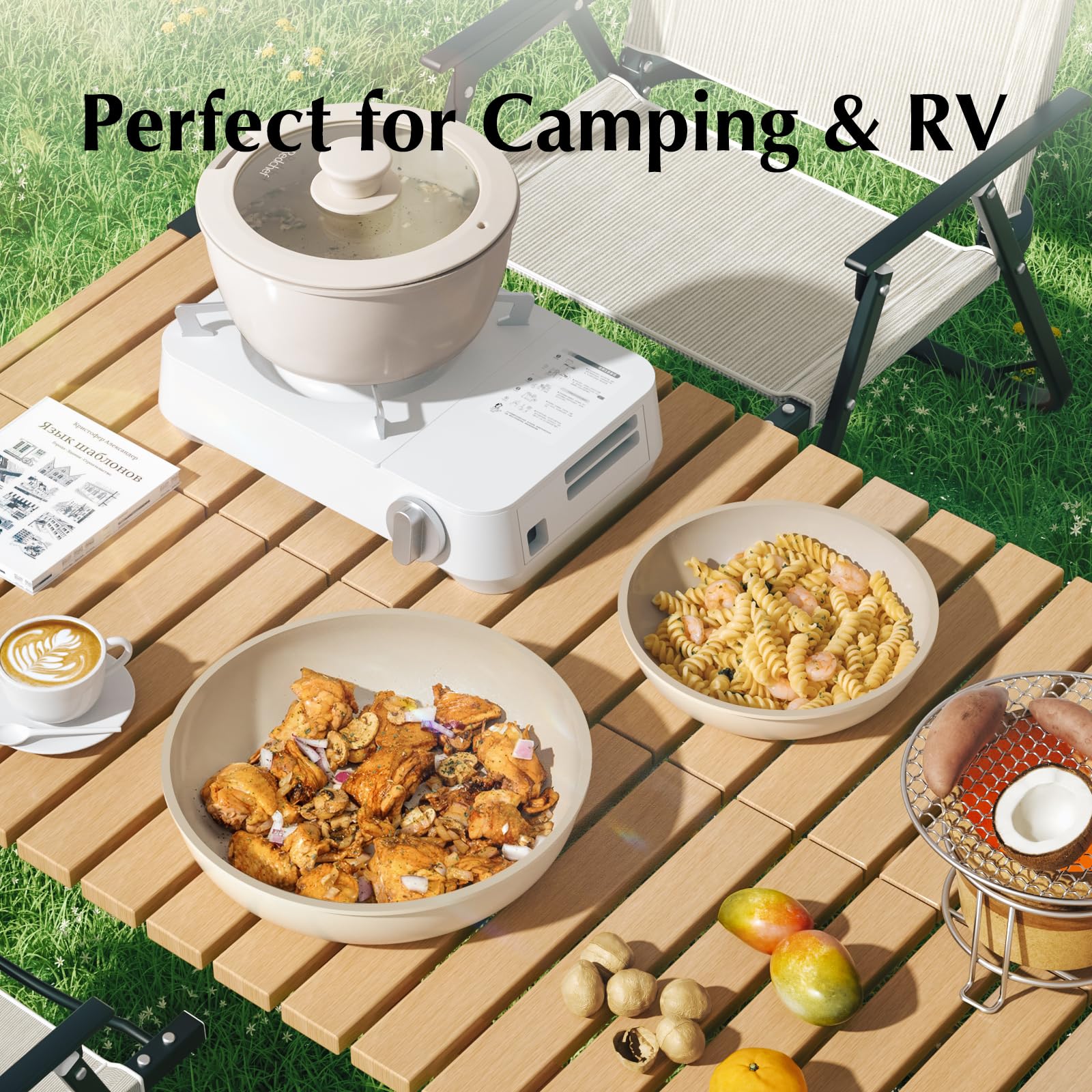 Redchef Ceramic Pots and Pans Set Non Stick, Nonstick Kitchen Cookware Sets, Non Toxic Pots and Pans Set Non Stick, PFAS PFOA &