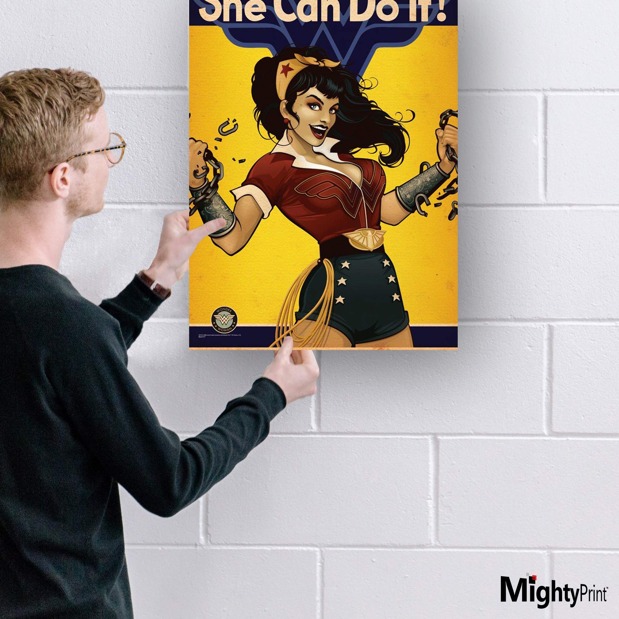 Mightyprint Dc Comics - Bombshell Wonder Woman - Justice League - Durable 17    X 24 Wall Art - Not Made Of Paper - Officially L