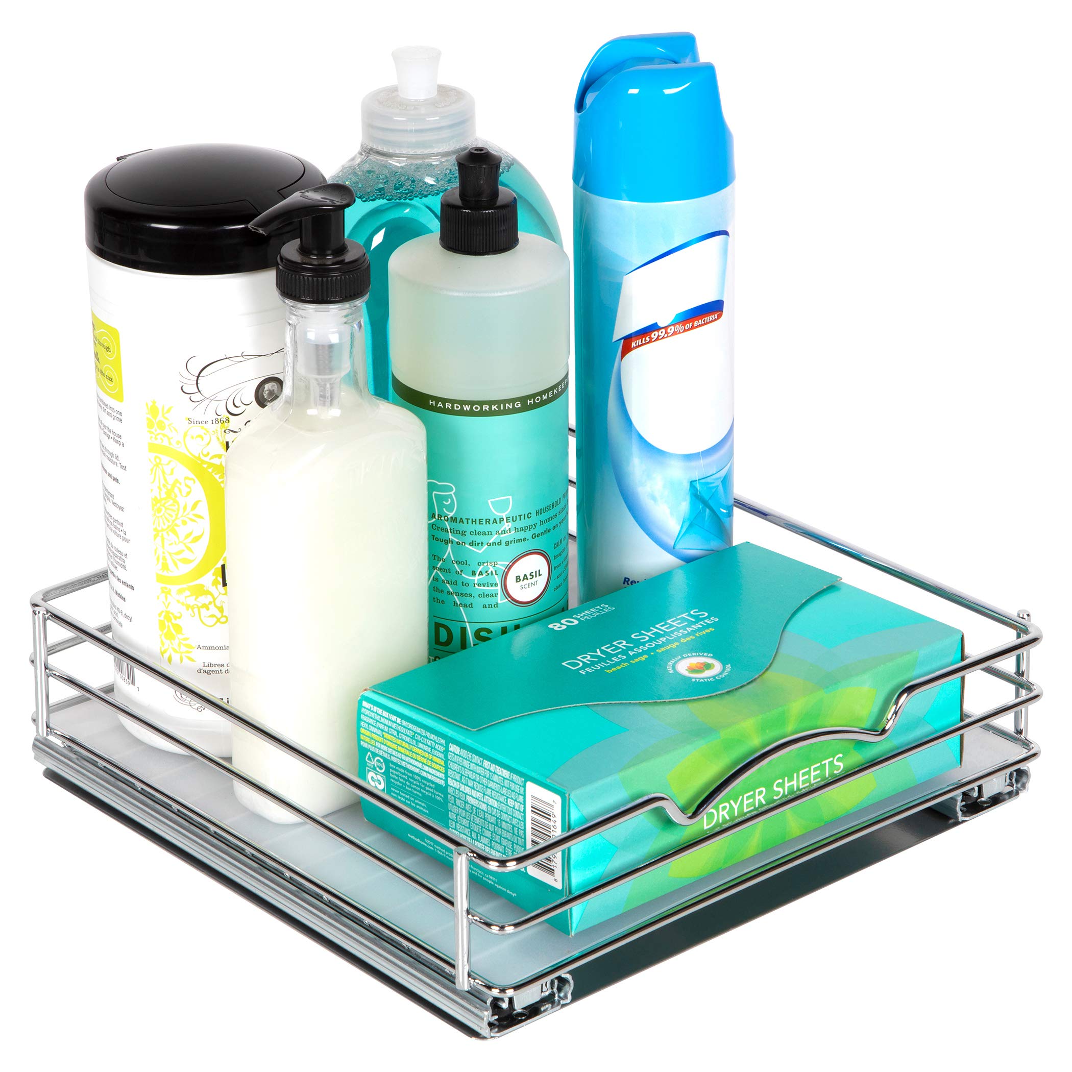 Pull Out Spice Rack Organizer For Cabinet, Heavy Duty- Lifetime Limited Warranty - Chrome Slide Out Spice Rack 10-3/8''Wx 10-3/8