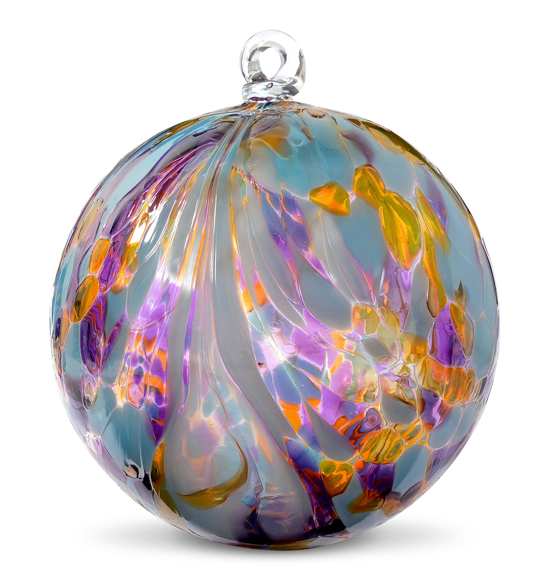 Friendship Ball Marco Plume Design 6 Inch by Iron Art Glass Designs