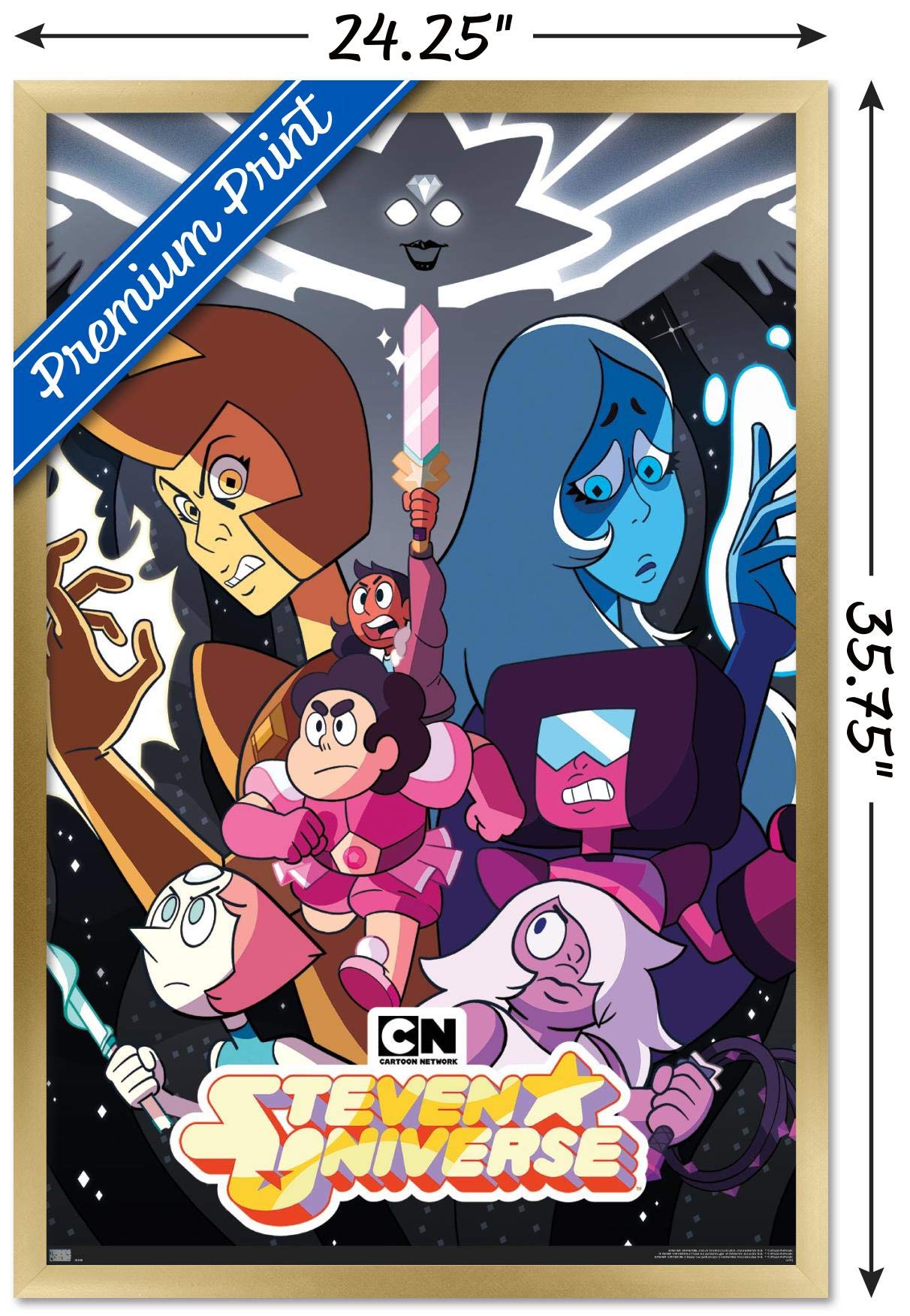 Trends International Steven Universe - One Sheet Wall Poster, 22.37'' X 34.00'', Gold Framed Version