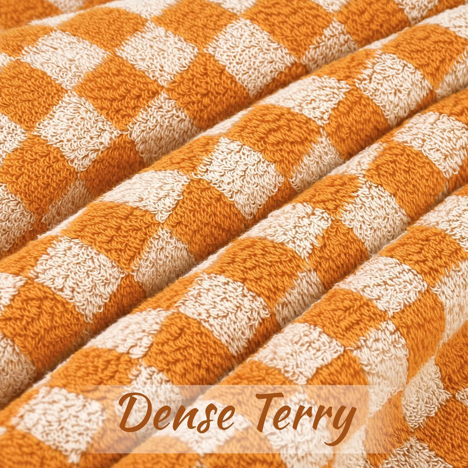 Jacquotha Orange Shower Towels For Bathroom Set Of 2, Cotton Bath Towel Drying Body Hand Face Luxury 480 Gsm Medium Thickness (C