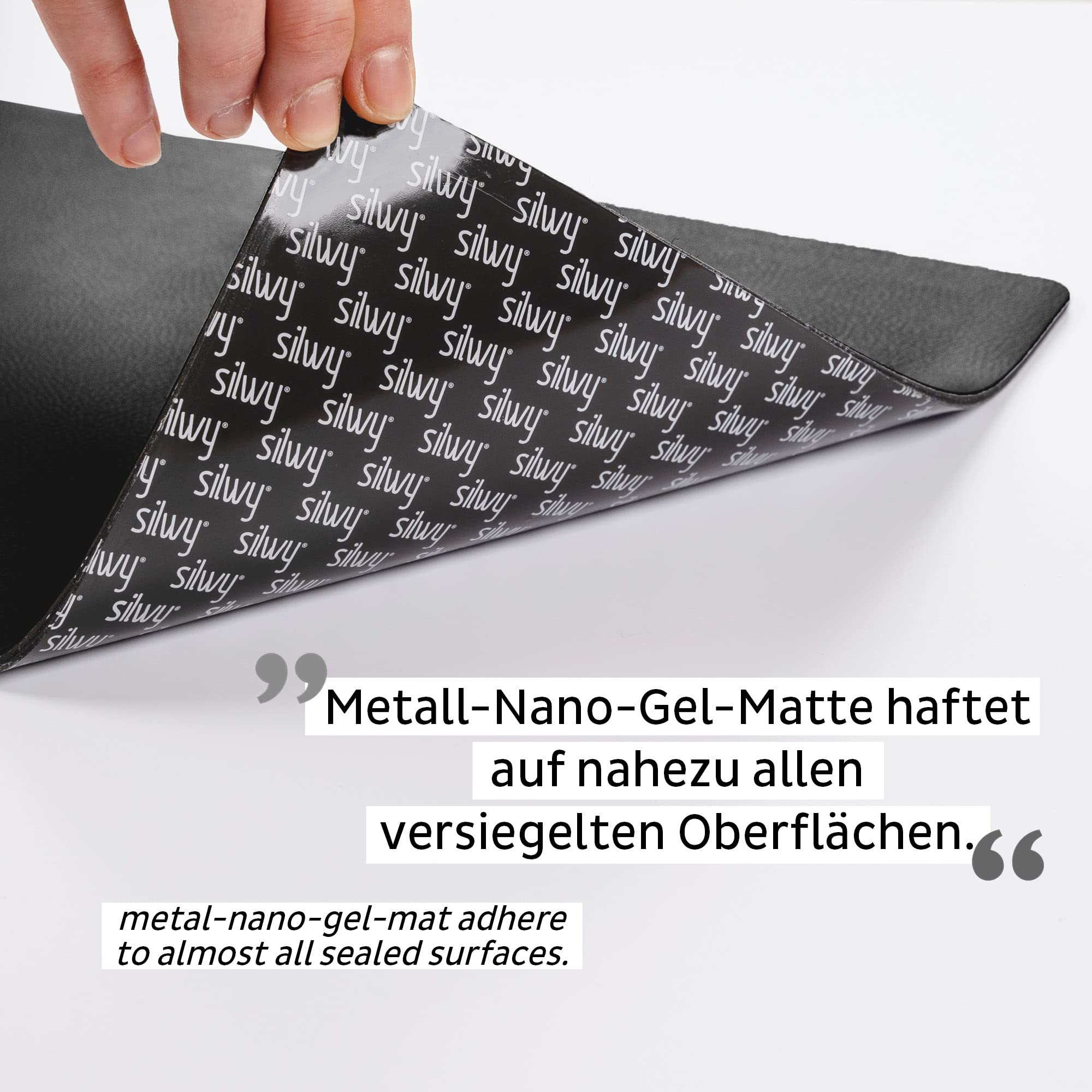 Silwy Metal Matte Black Leather Look For Storing Magnetic Tableware, 40 X 27 Cm, Cut To Size, Perfect For Caravaning And Boating