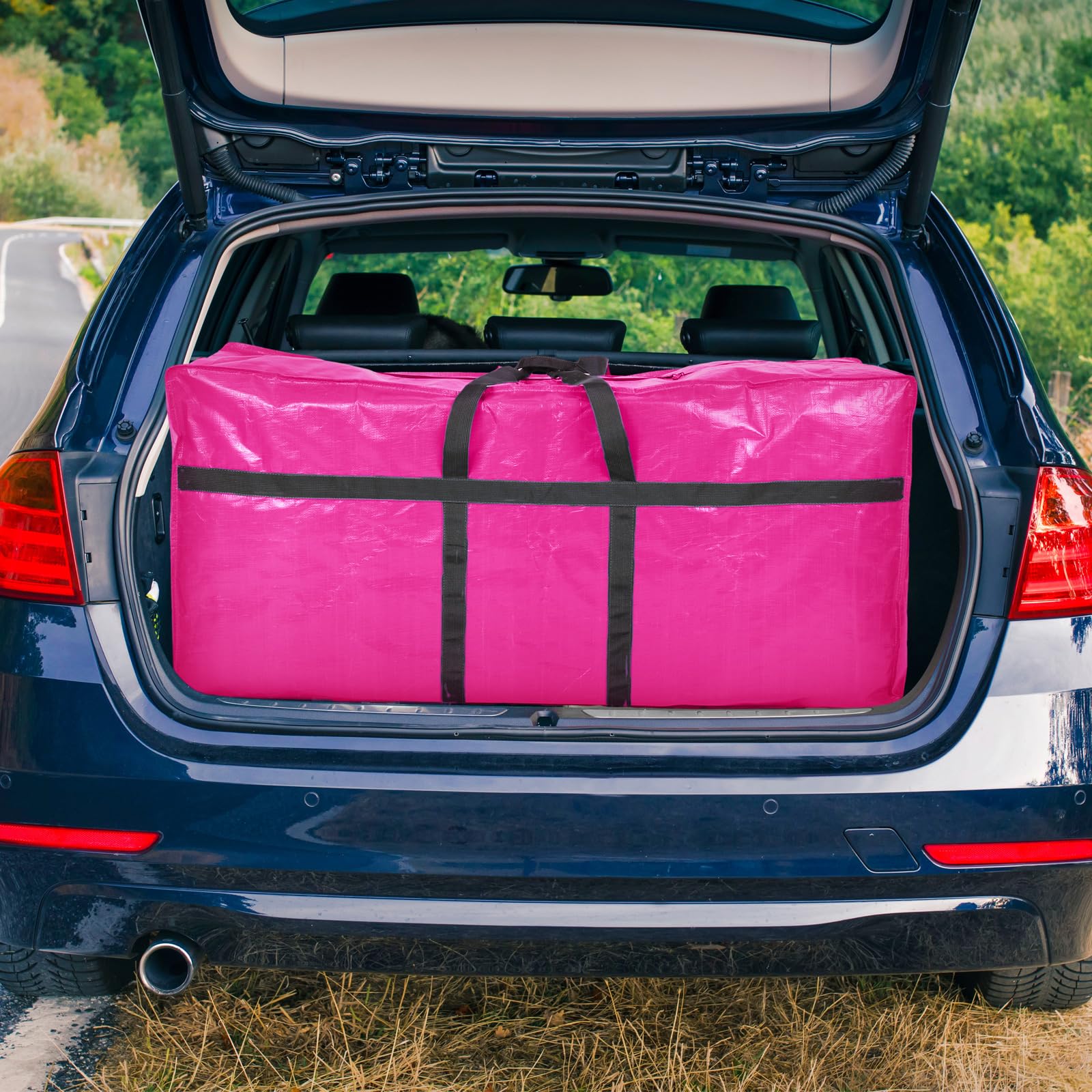 Clysee 4 Pcs 66 Gallon Large Moving Bags with Zipper and Handles Foldable Storage Duffle Bags Heavy Duty Extra Large Totes for C