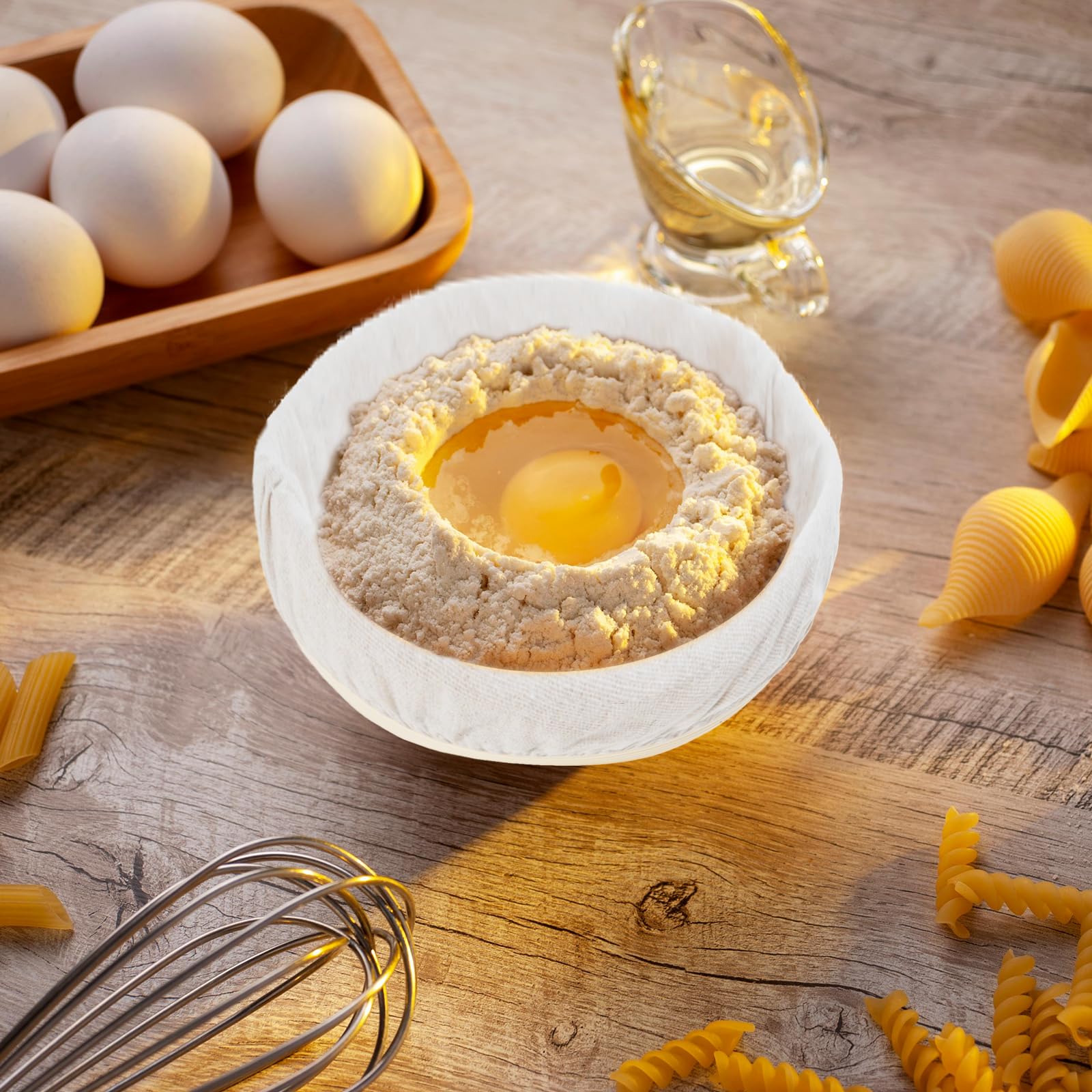 Vyooxcy 2 Pcs Bread Basket Liner Cloth,9 Inch Round Bannetons Covers For Bakery Home Baking Professional Bread Fermentation Clot