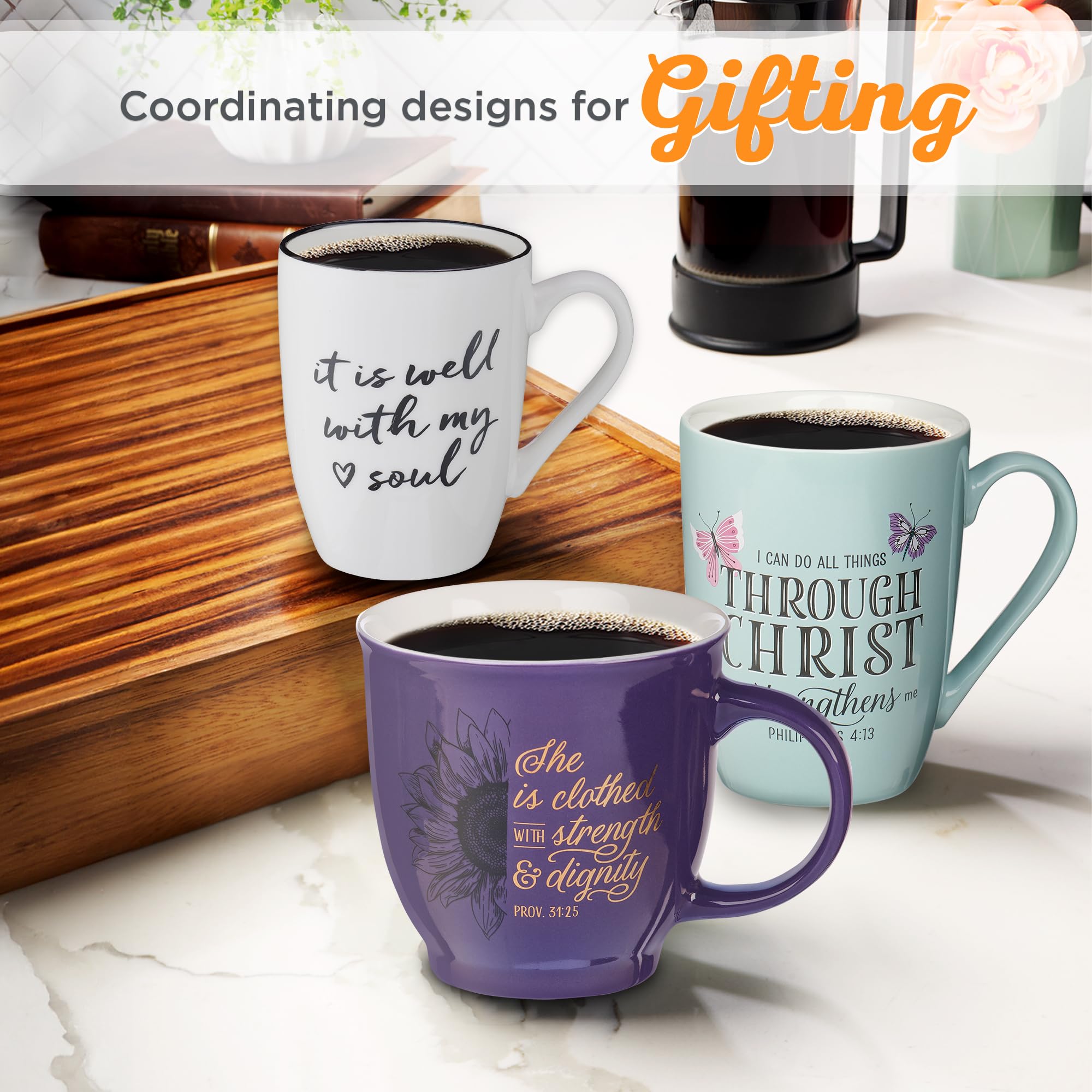 Christian Art Gifts Microwave & Dishwasher Safe Encouraging Ceramic Coffee & Tea Mug for Women & Men: It is Well With My Soul In