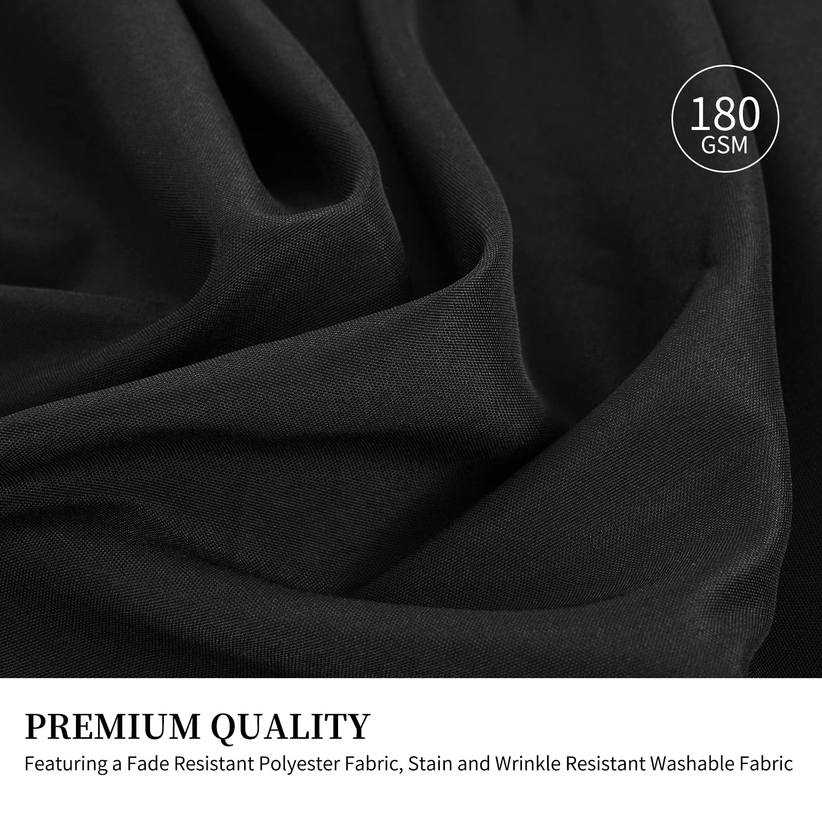 Rewomc 6 Pack Round Tablecloths - 90 Inch, Black Polyester Table Cover For Round Table, Stain And Wrinkle Resistant Washable Fab