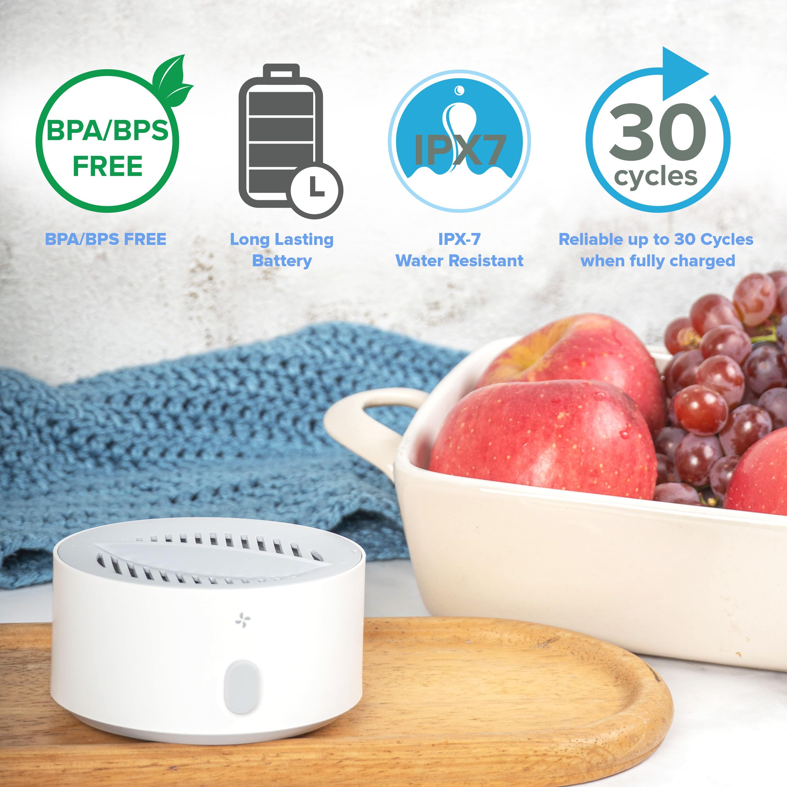 Aquapure - Fruit And Vegetable Washing Machine, 1-Year Warranty, Fruit Cleaner Device That Cleans Fresh Produce In Water, Waterp