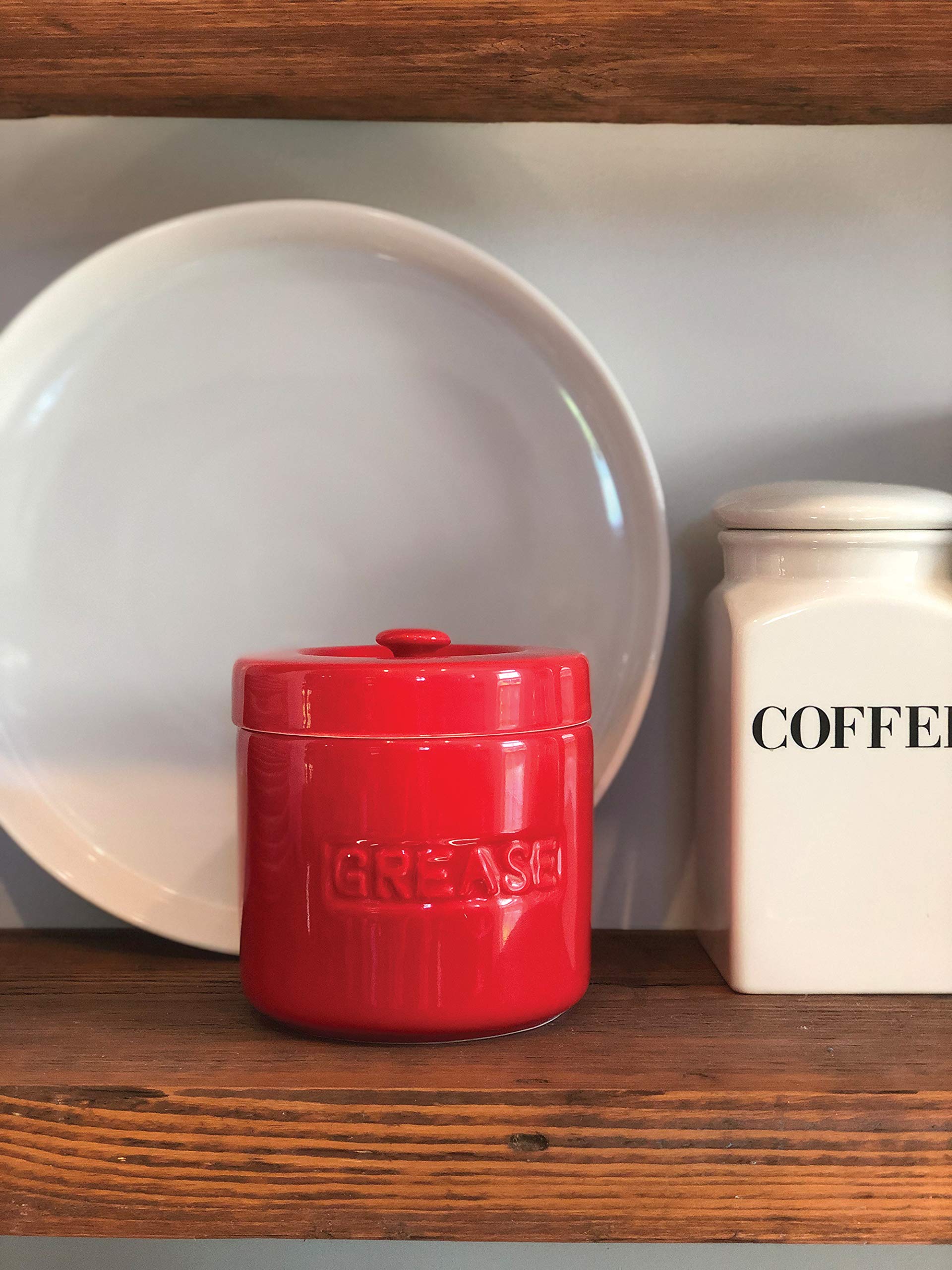 Fox Run Grease Container, 5 X 5 X 55 Inches, Red