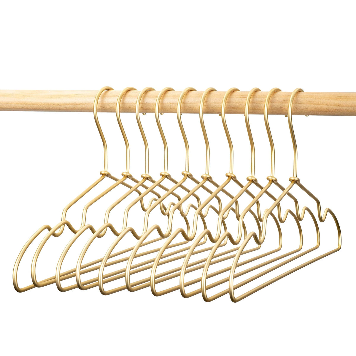 Koobay 12.6'' Matte Gold Metal Kids Baby Hangers, 30Pack, Non Slip, Suit For Coated Wire Children Clothes Hangers Closet Storage