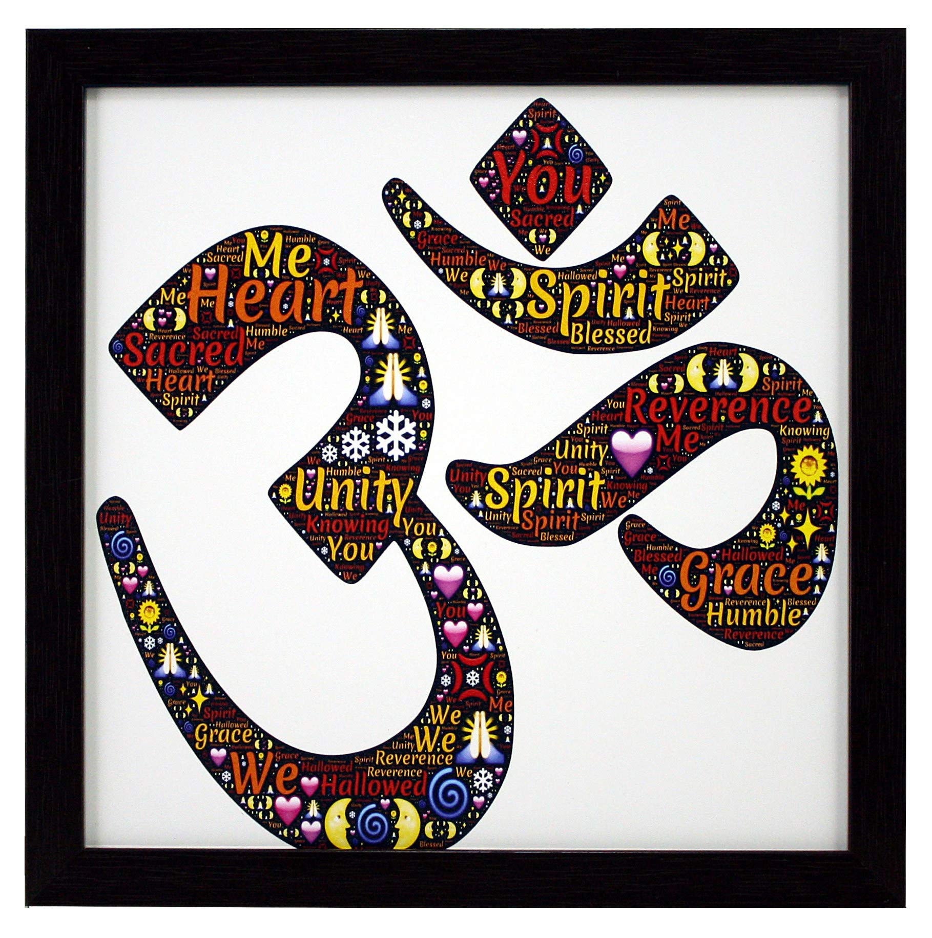 Indianara 4 Piece Set of Framed Wall Hanging OM MANDALA Decor Art Prints (1494) 9 inch X 9 inch Without Glass