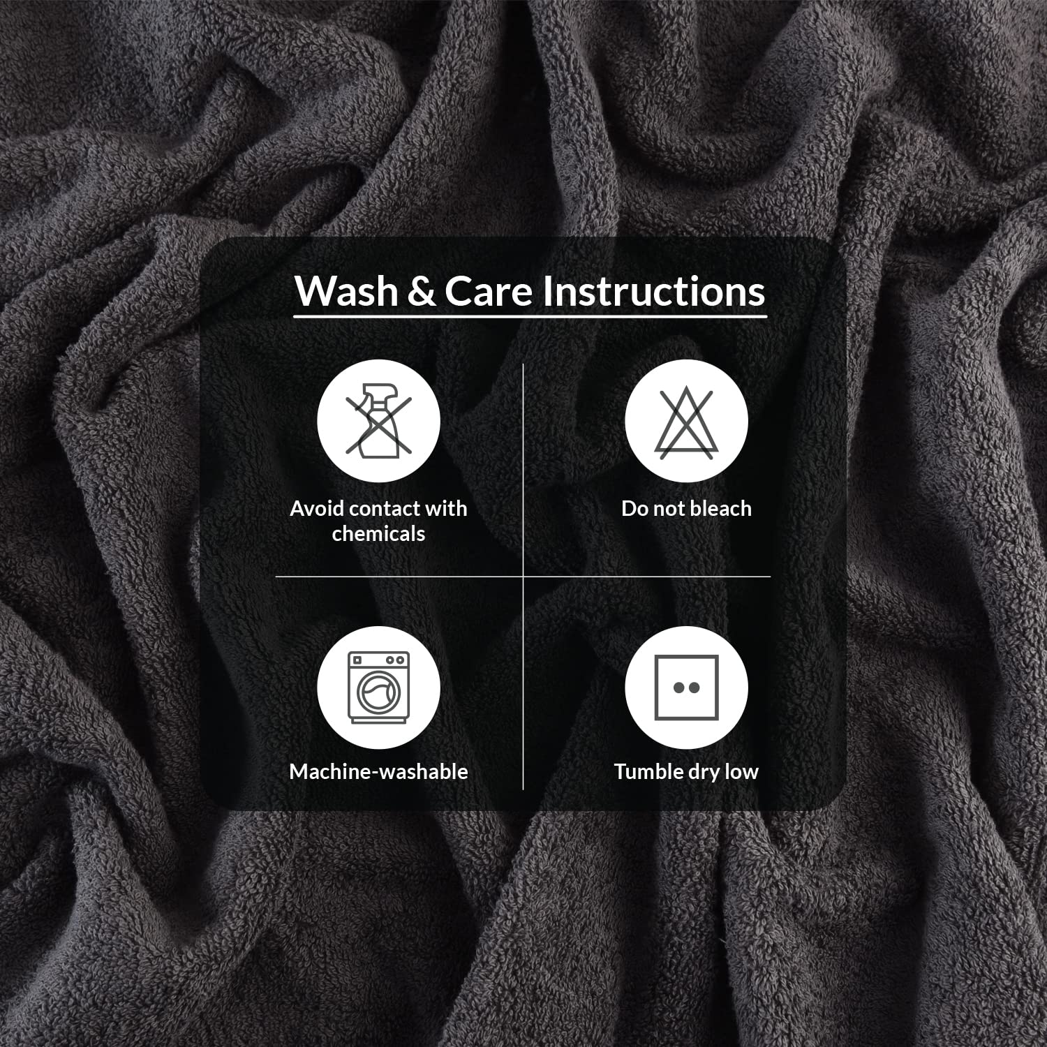 Infinitee Xclusives Premium Grey Towels Set - Pack Of 8] 100 Cotton Highly Absorbent 2 Bath Towels, 2 Hand Towels And 4 Washclot