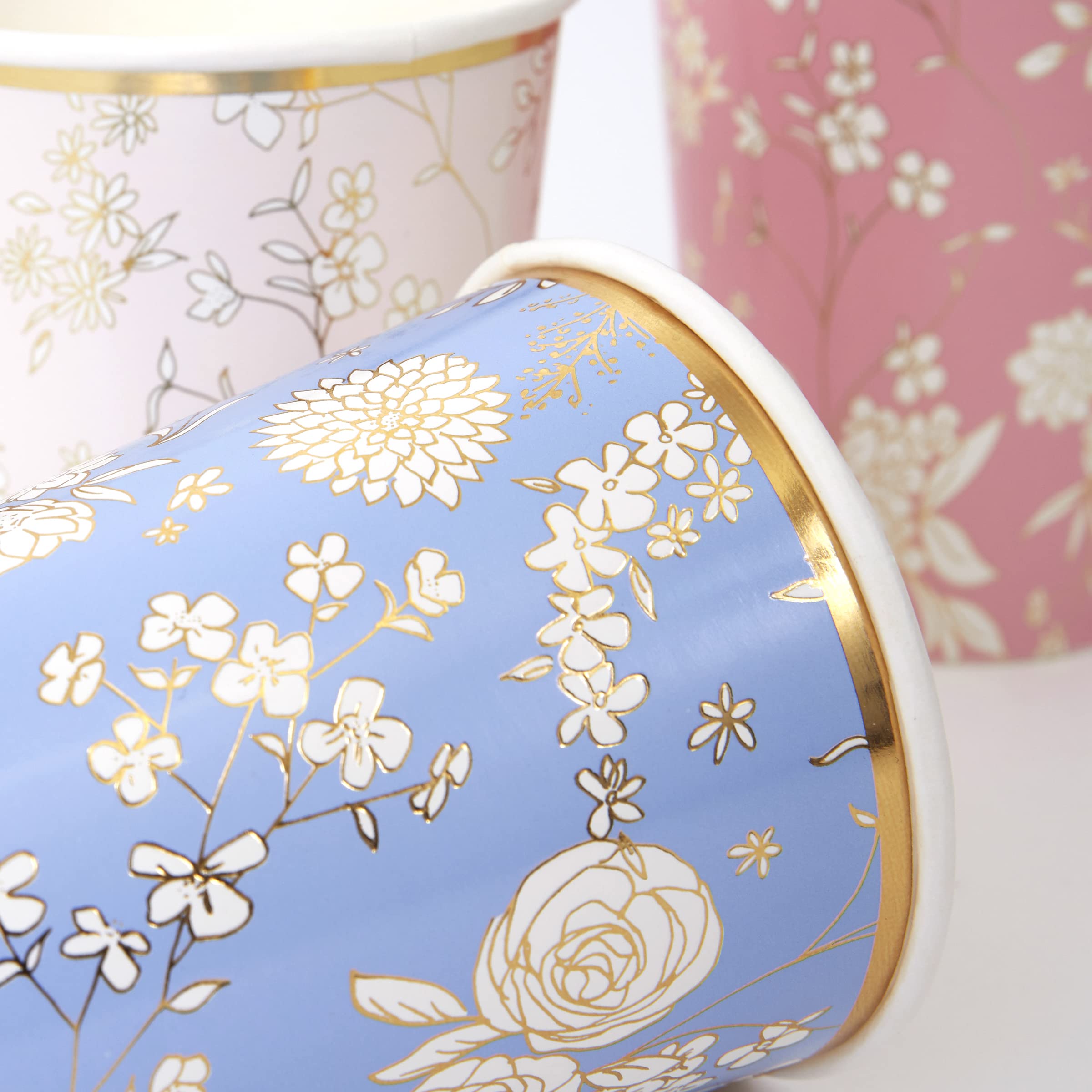 Meri Meri Flower Cups (Pack Of 8), Floral Paper Cups, 9Oz Disposable Party Cups, Garden Party Cups Sized For Kids & Adults, Idea