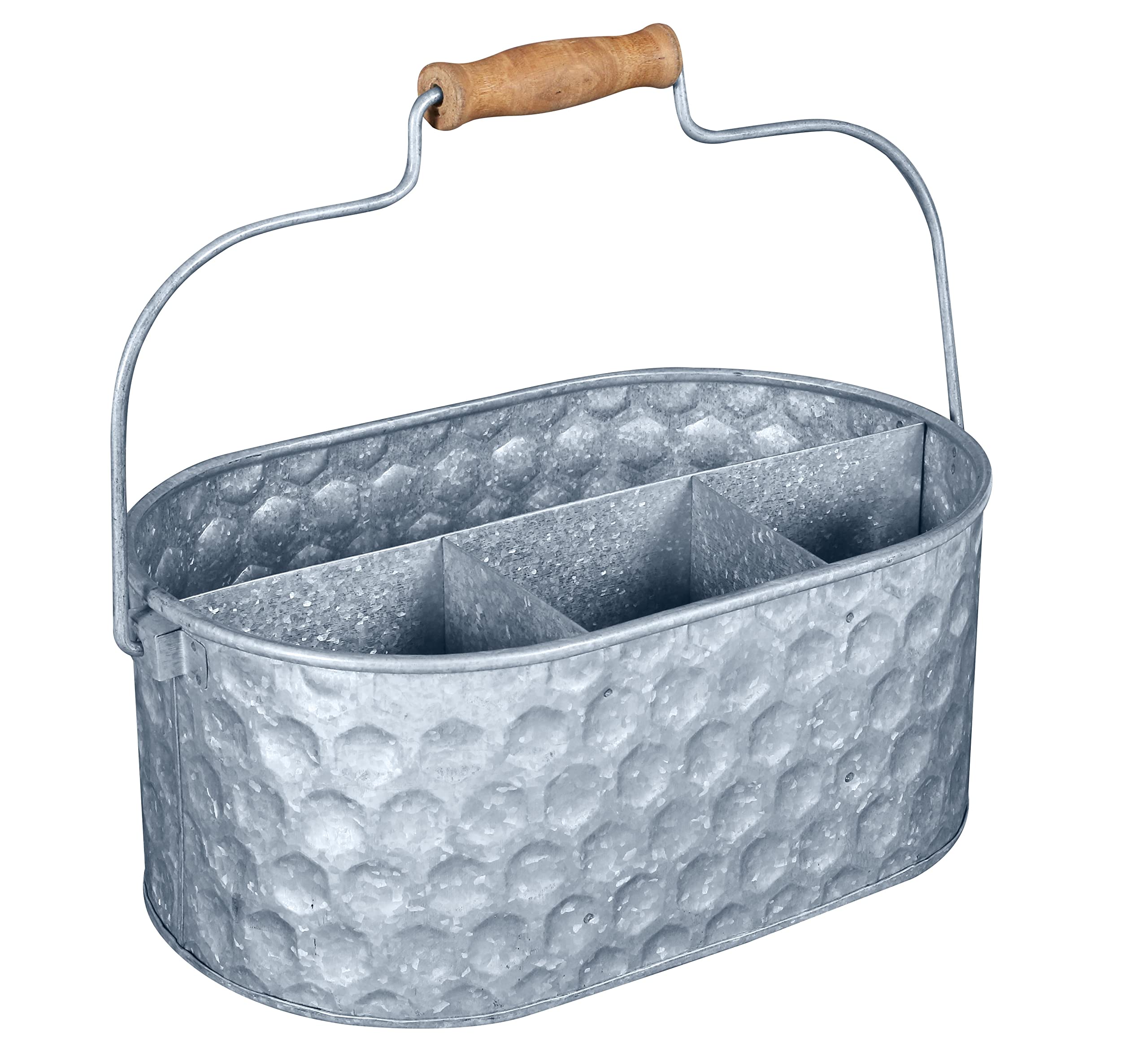 Cutlery Caddy,Flatware Caddy,Galvanized Utensil Caddy,Utensil Caddy,Tin Ware D  Cor,Utensils Caddy,Picnic Utensil Holder Caddy,G