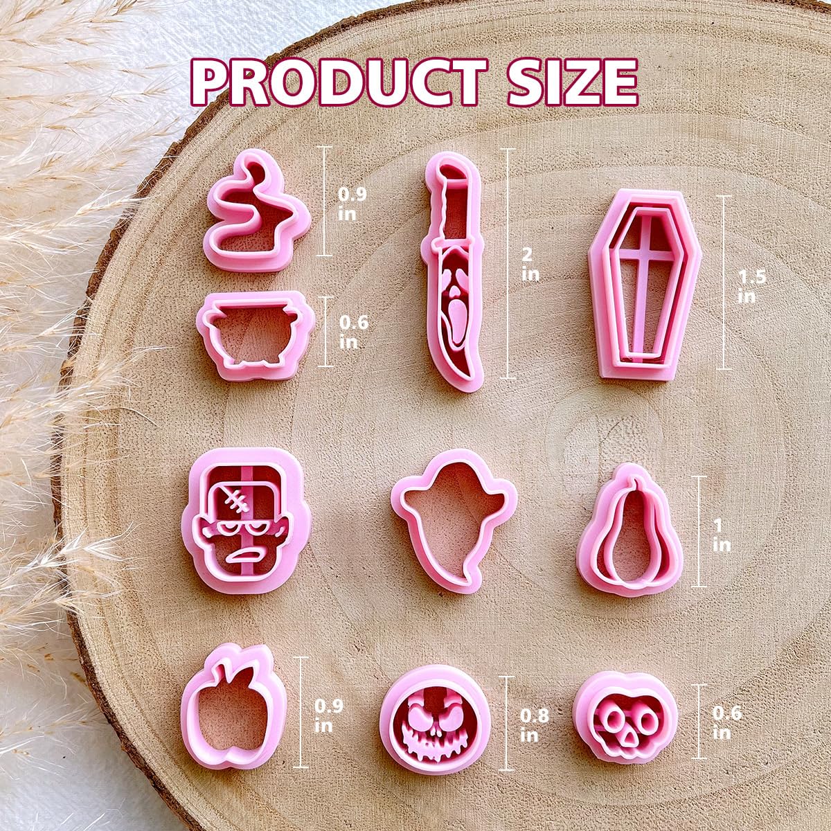 Keoker Polymer Clay Cutters Halloween, Clay Cutters For Halloween Earrings Making, 10 Shapes Halloween Clay Earrings Cutters, Gh