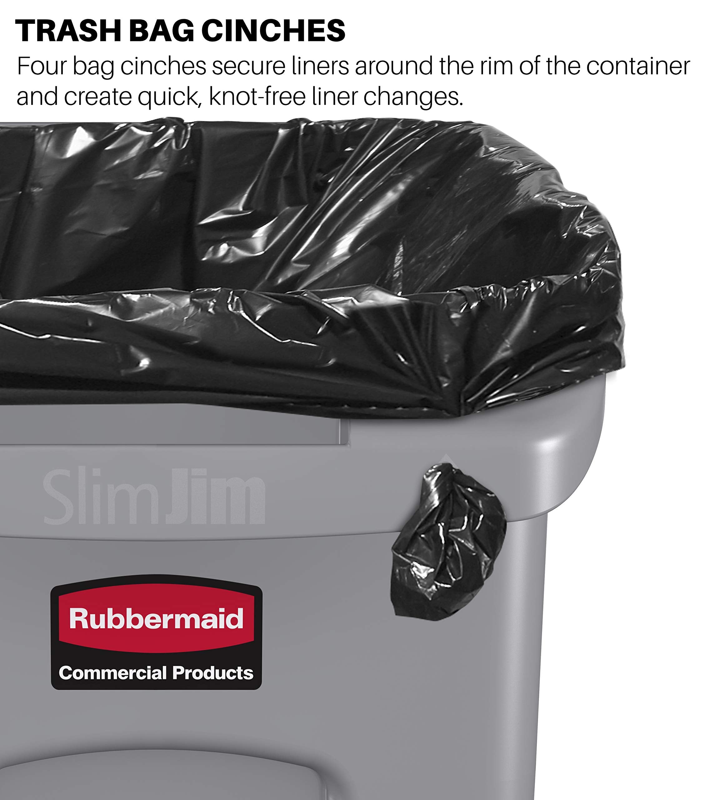 Rubbermaid Commercial Products Slim Jim Trash/Garbage Can With Venting Channels, 23-Gallon, Brown, For Kitchen/Office/Workspace,