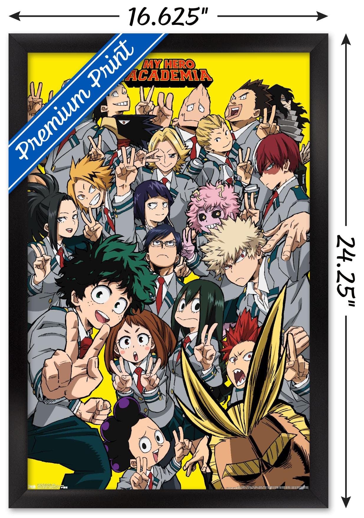 Trends International My Hero Academia - Selfie Wall Poster, 14.725'' X 22.375'', Black Framed Version