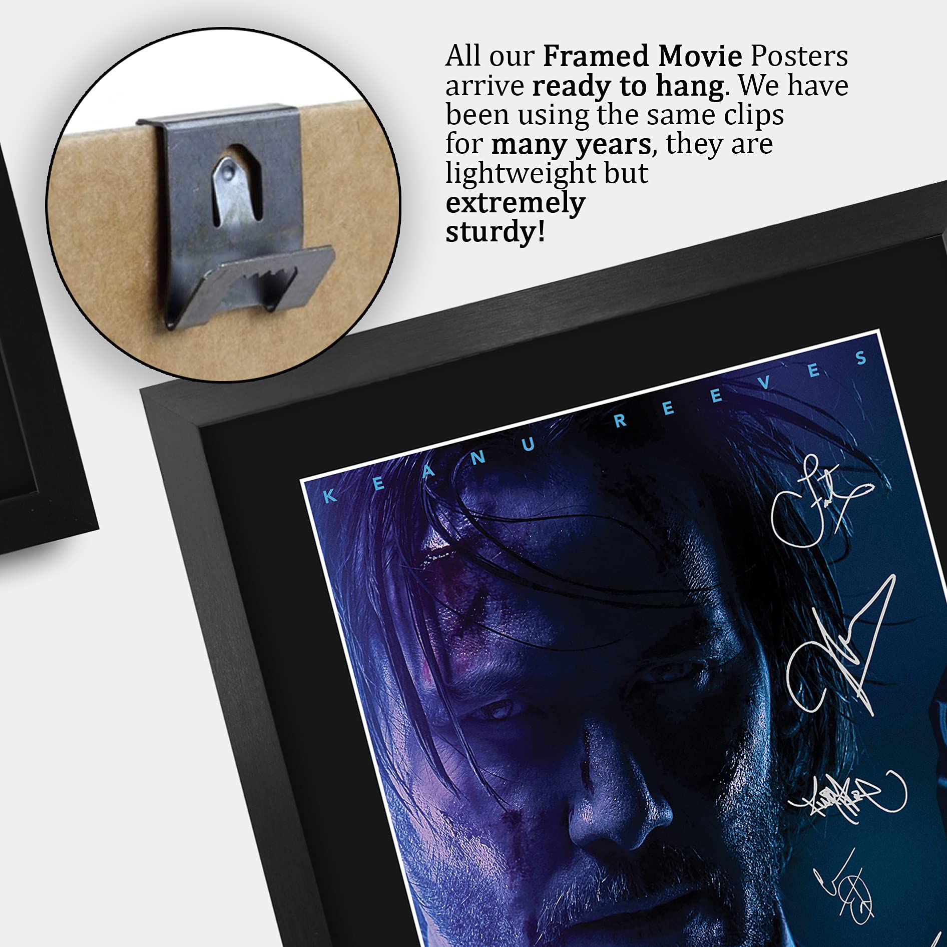 Hwc Trading John Wick 2 Keanu Reeves 16 X 12 Inch Framed Gifts Printed Poster Signed Autograph Picture For Movie Memorabilia Fan