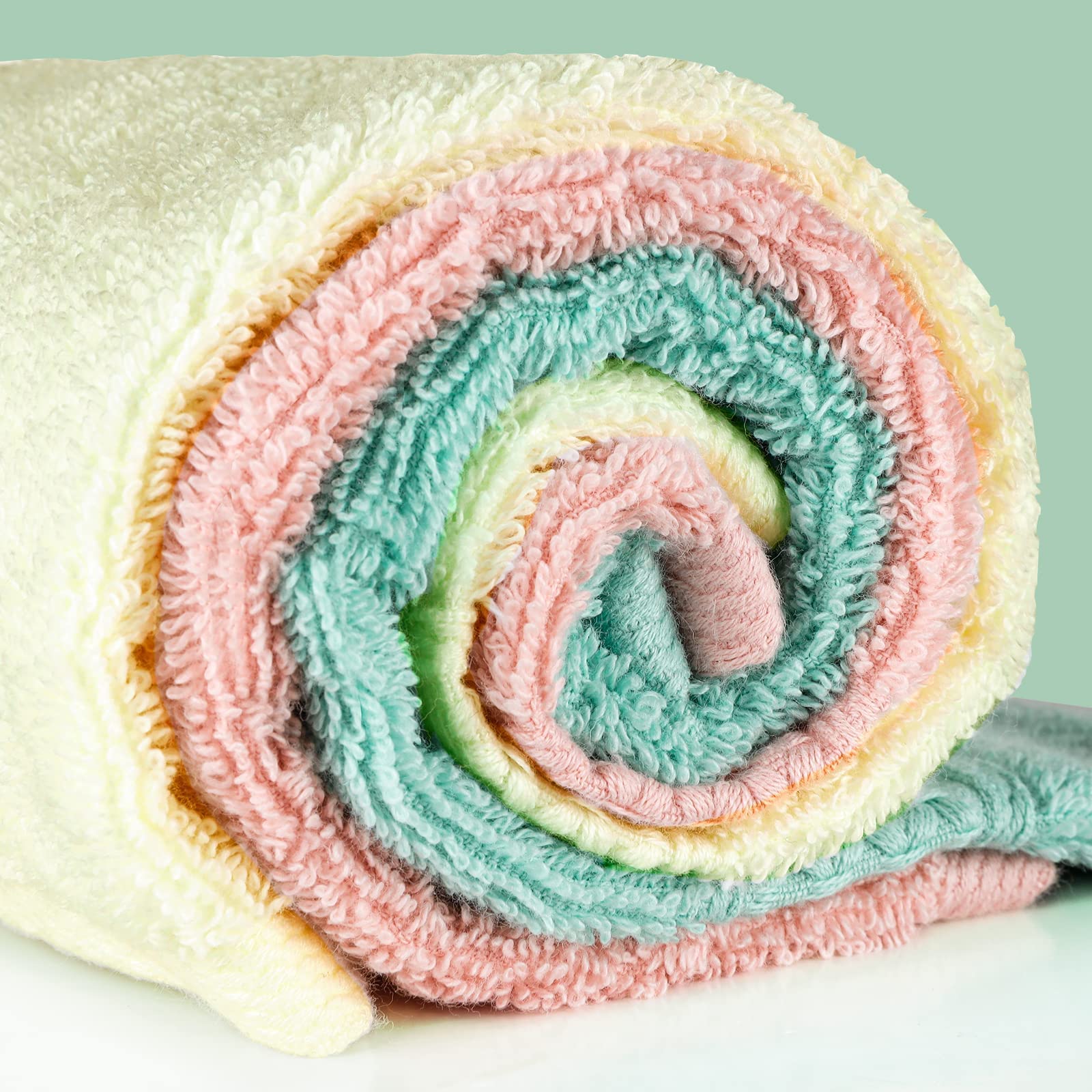 Chiicol Washcloths For Body And Face - Absorbent Bath Towels Bulk Set, 100% Cotton Hotel Towels For Bathroom . Durable,Soft Wash