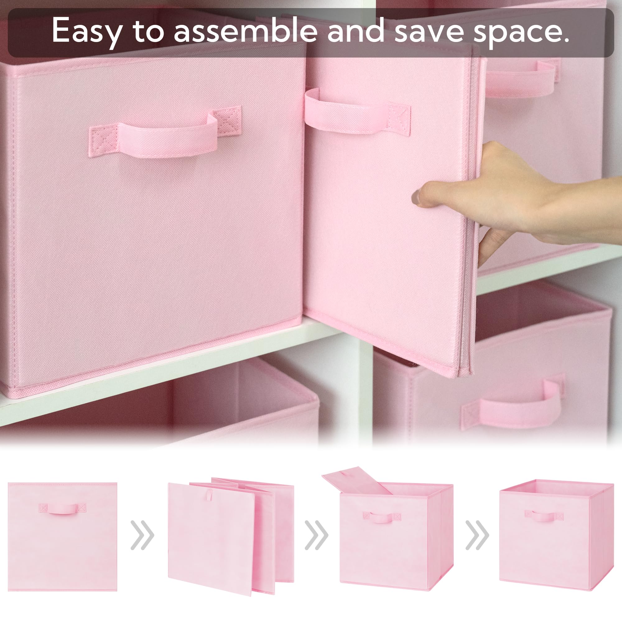 Granny Says Cube Storage, 13X13 Cube Storage Organizer Bins, Collapsible Storage Bins With Handle, Closet Storage Bins, Baskets