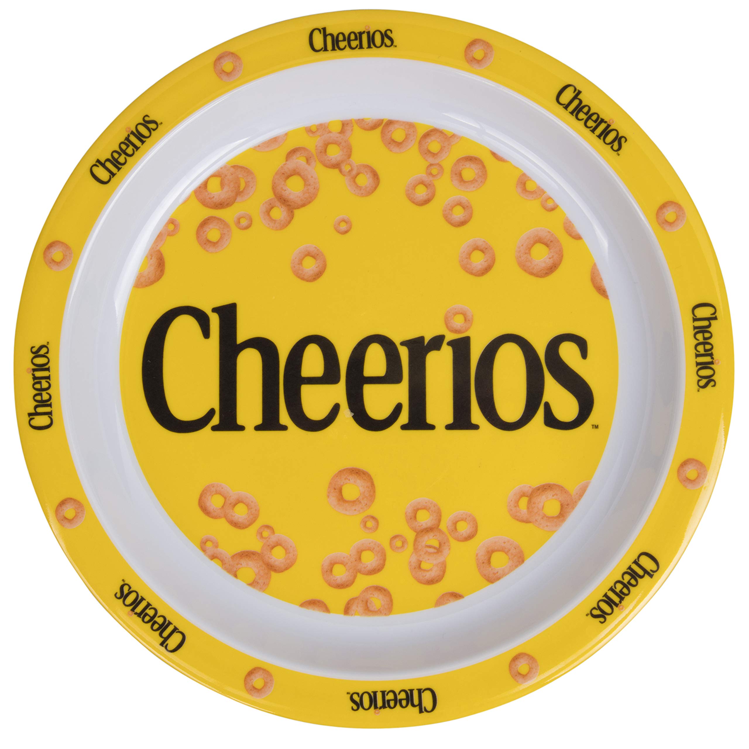 Cheerios 5pc Kids Plates Mealtime Feeding Set for Toddlers - Dinnerware Dish Set w Plate, Bowl, Cup, Utensils- BPA/PVC Free & Di