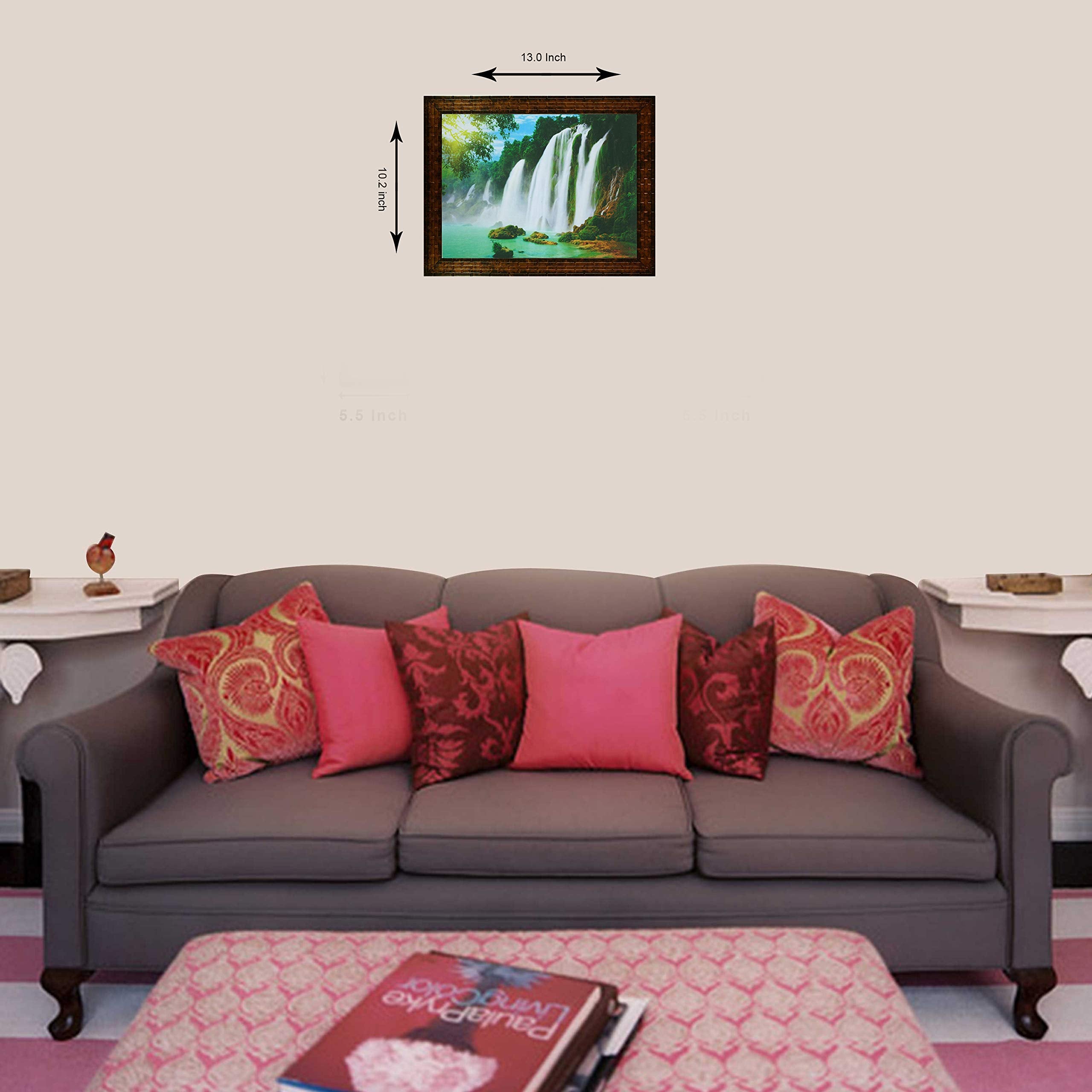 Indianara Waterfall Painting -Synthetic Wood, 27X30.5X1Cm, Multicolour