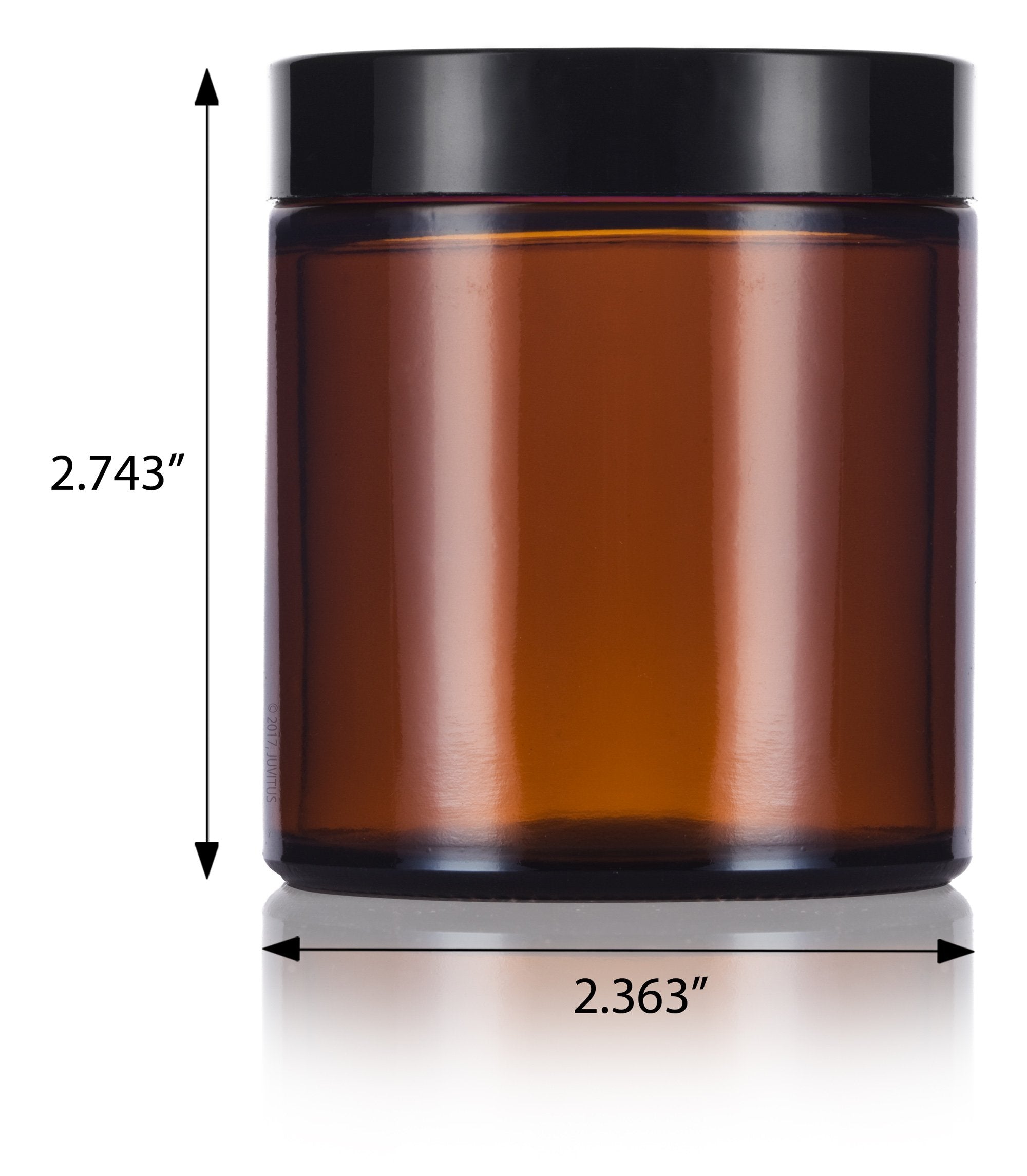 Amber Glass Straight Sided Empty Jar With Black Smooth Lid - 4 Oz / 120 Ml (6 Pack, Black Smooth Lid)