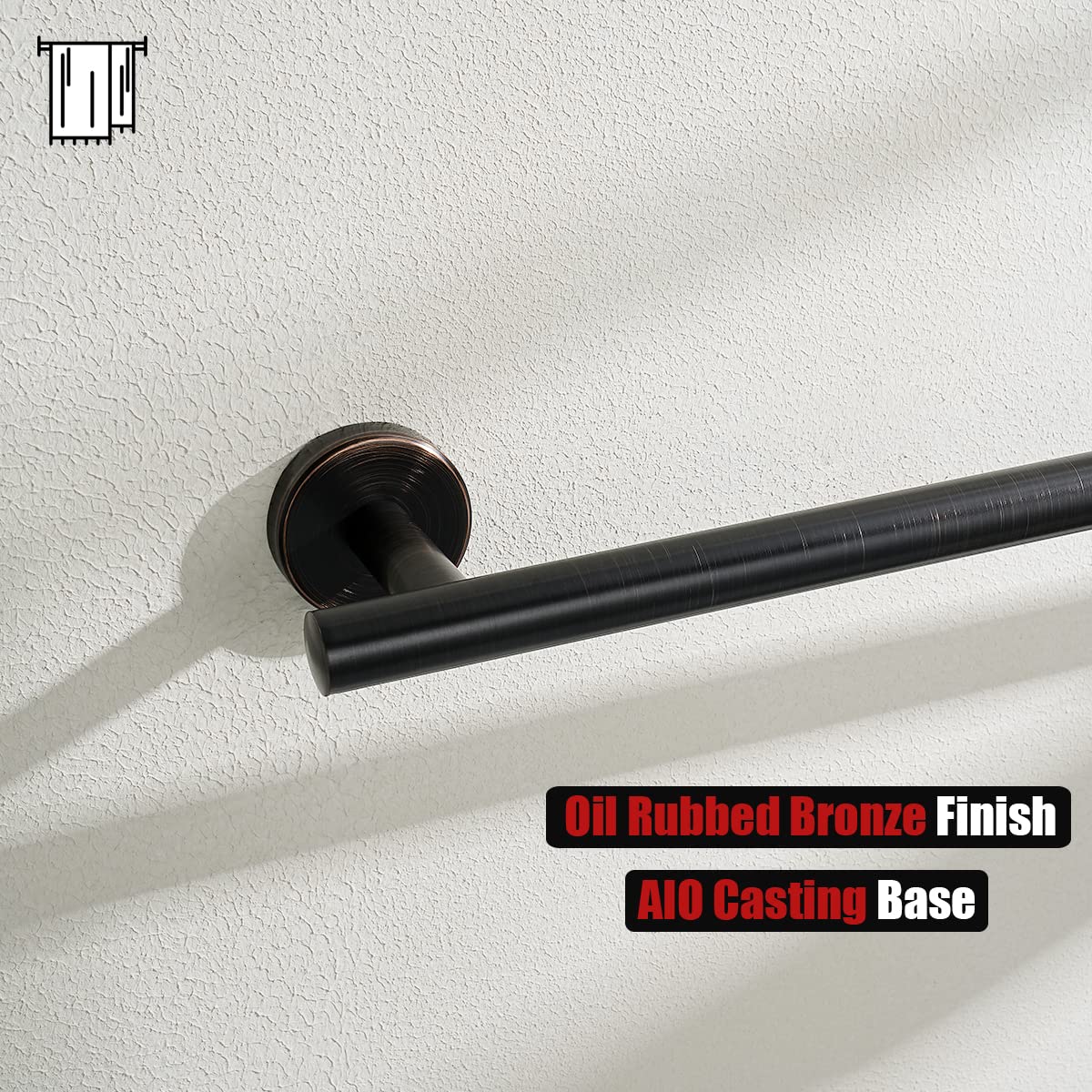Jqk Oil Rubbed Bronze Towel Bar, 12 Inch 304 Stainless Steel Thicken 08Mm Towel Rack Bathroom, Towel Holder Wall Mount, Total Le