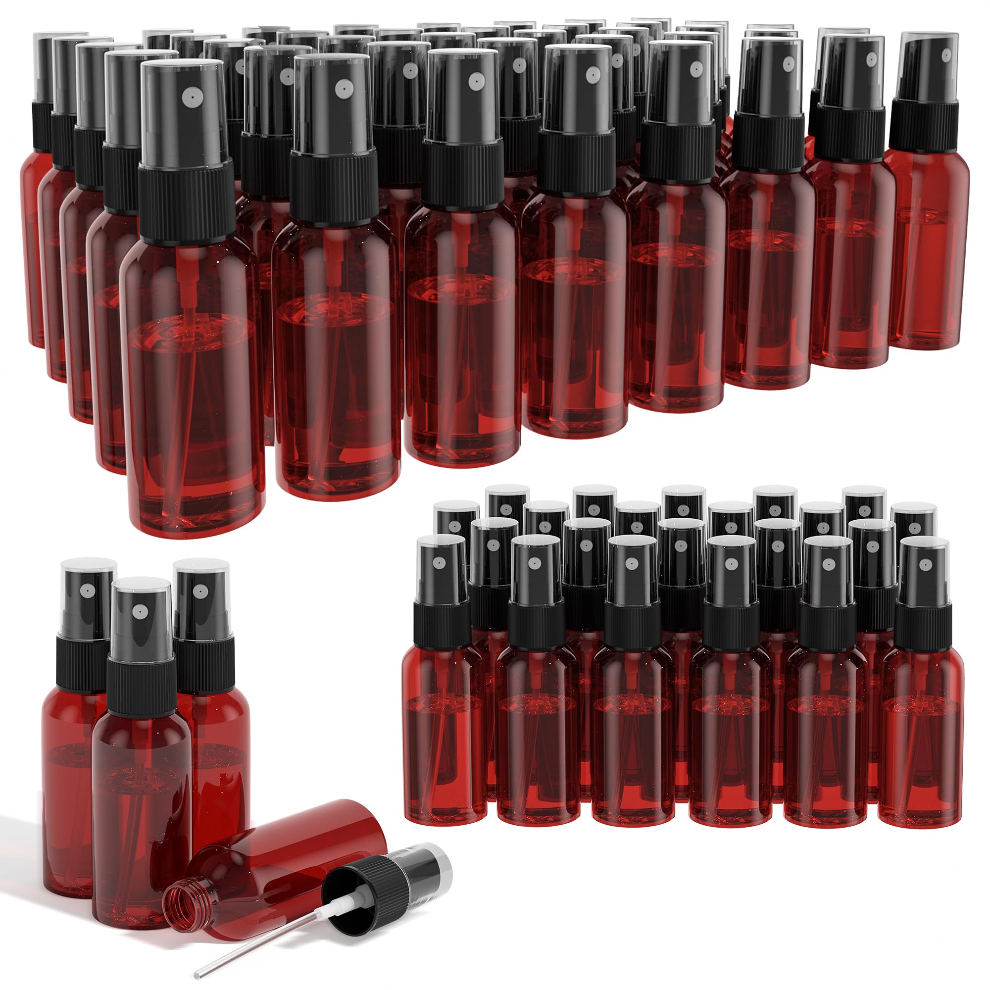 100Pack Small Spray Bottles 1oz, 30ml Travel Spray Bottle with Black Fine Mist Sprayer, Mini Empty Refillable Containers Portabl