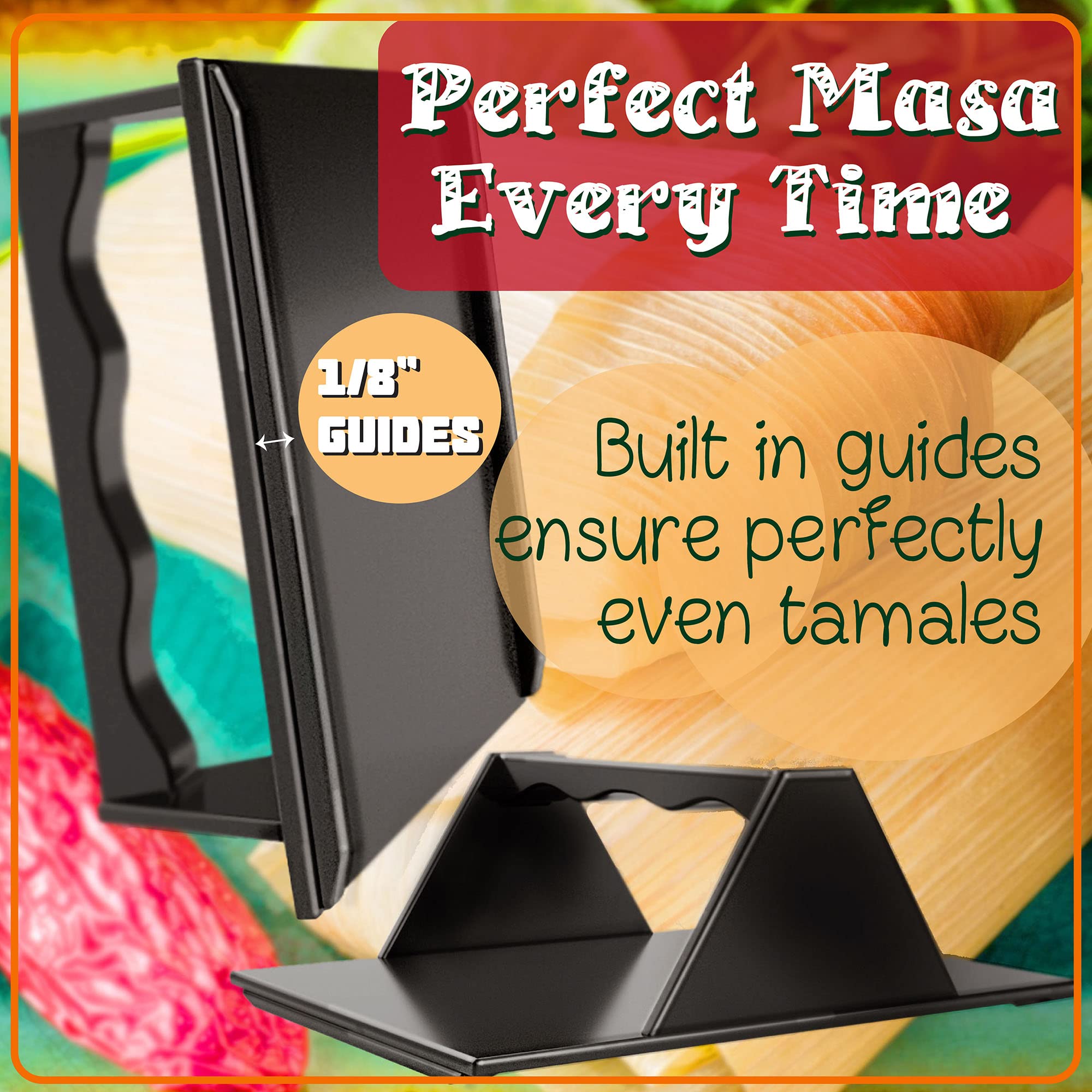 Tamale Masa Spreader Tool (4 Pack  Black) Masa Spreader for Tamales  Esp?tula Para Hacer Tamales  Maker for Wrappers & Corn Husks  Extendedor de Masa Para Tamales  Tamale Spatula with Precision Guides