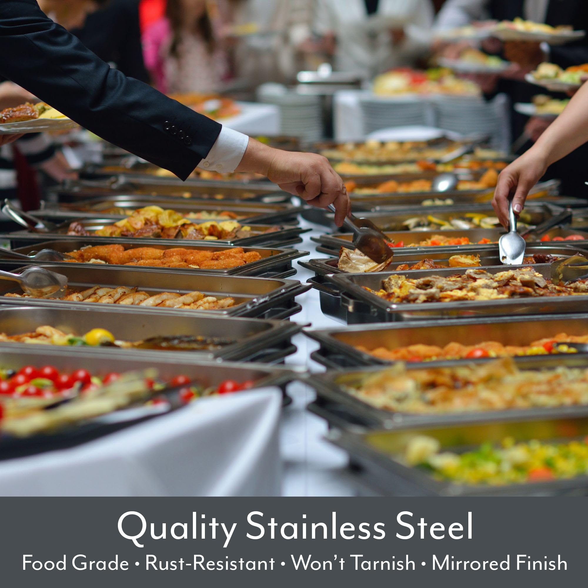 Cornucopia Stainless Steel X-Large Serving Spoons (2-Pack)  Serving Utensil  Buffet & Banquet Style Serving Spoons-(2 Spoons)