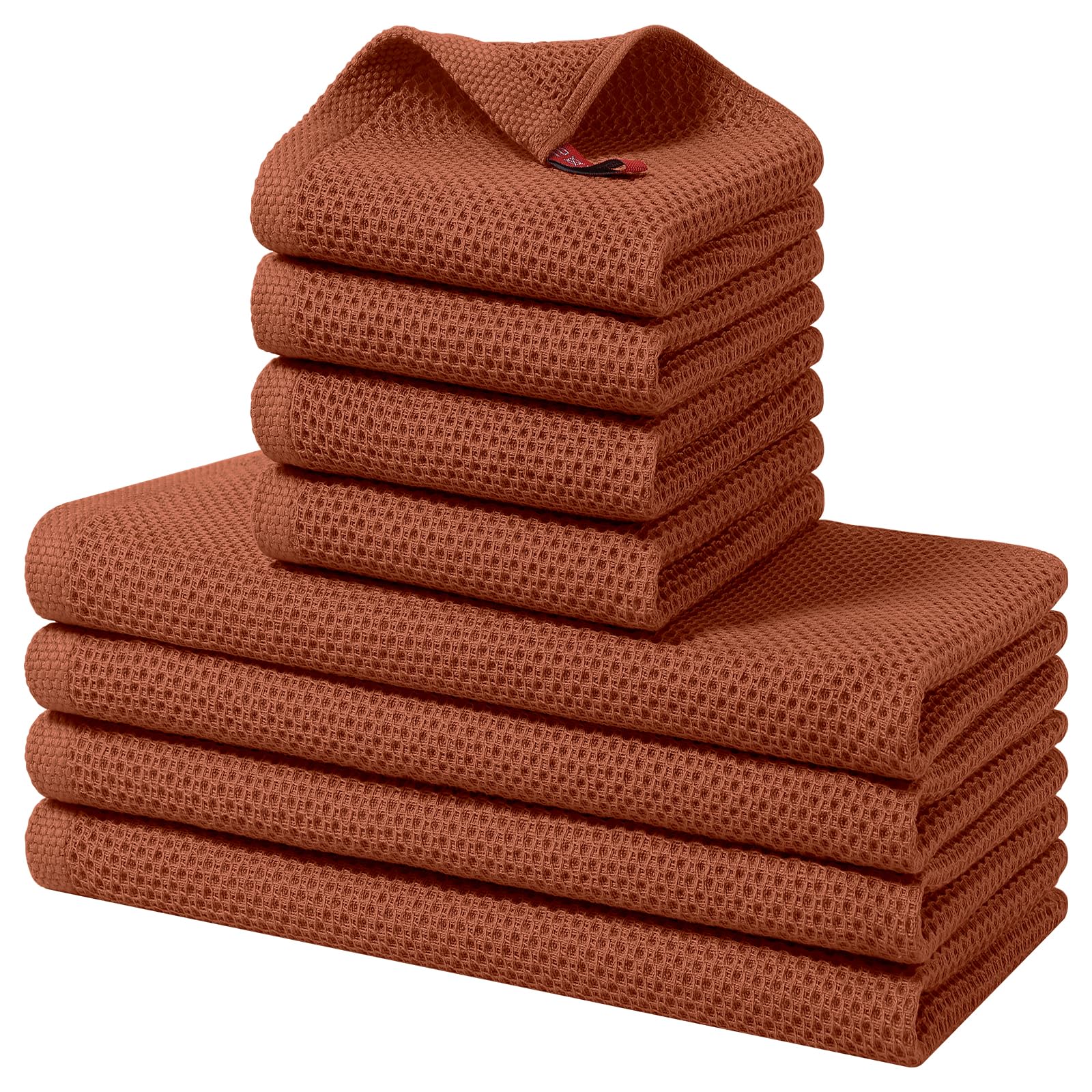 Homaxy 100% Cotton Kitchen Towels and Dishcloths Set, 12 x 12 Inches and 13 x 28 Inches, Set of 10 Bulk Kitchen Towels Set, Ultr