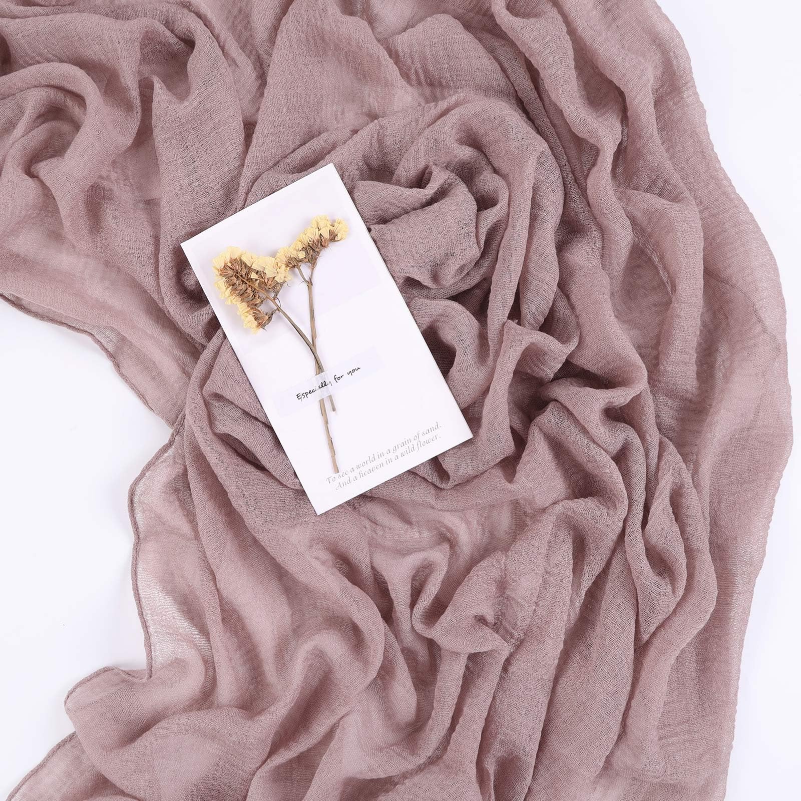 Sajoo 13Ft Linen Grey Cheesecloth Table Runner Boho Gauze Table Runner 35X157 Inches Boho Cheese Cloth Tablecloth For Wedding Ba