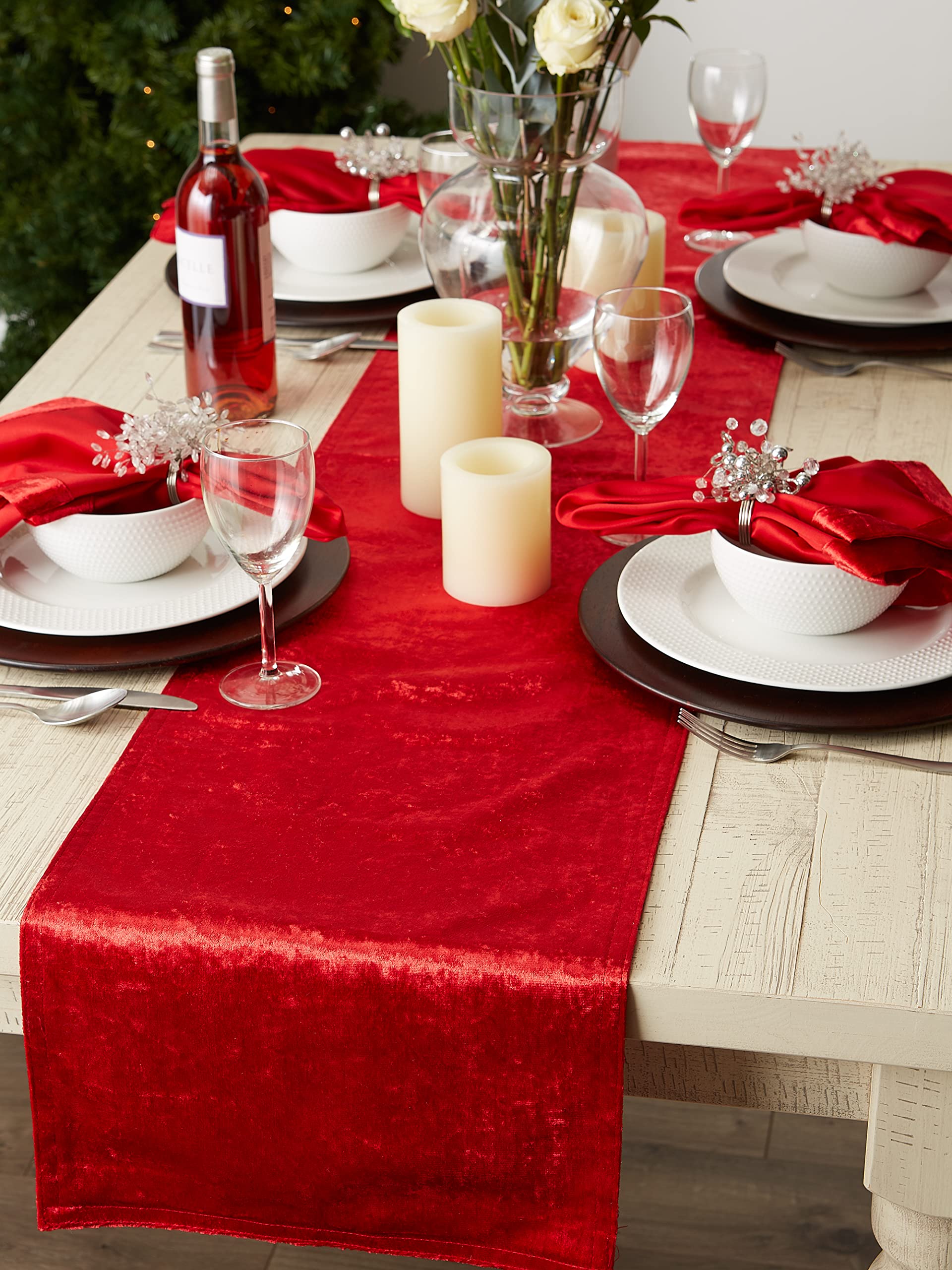 RED VELVET TABLE RUNNER 14x108