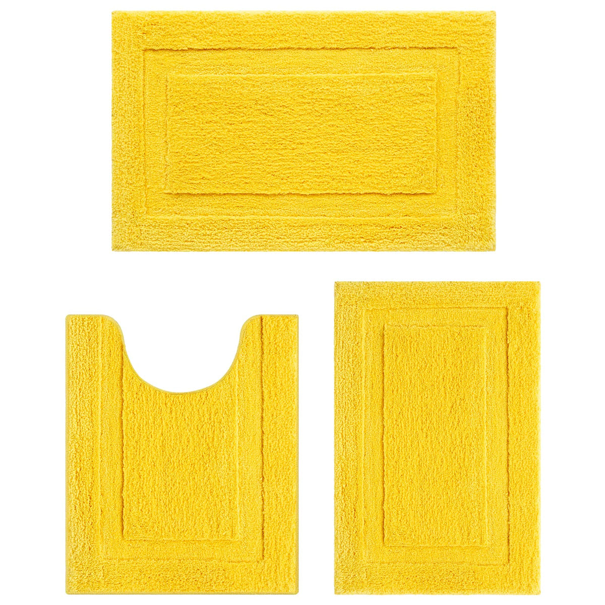 Shacos Bathroom Rugs Set Of 3 Pieces Bath Mats With U Shape Toilet Rugs Non Slip Washable Bath Rugs Soft Absorbent Microfiber Ba