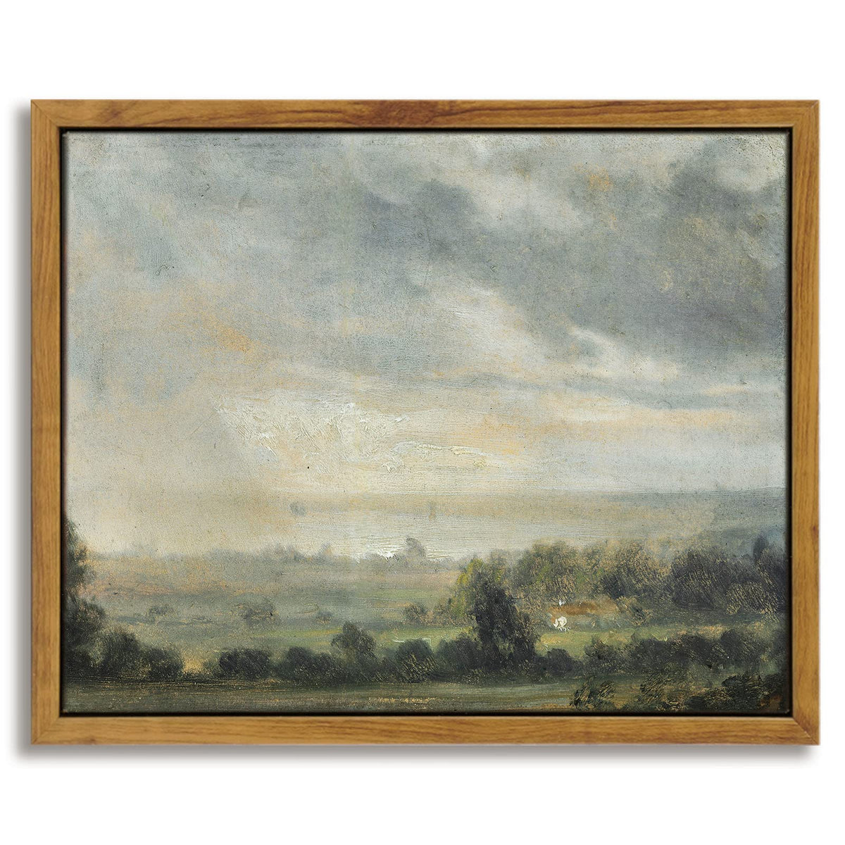 Insimsea Framed Classical Scenery Wall Art Room Decor, Vast Grassland Painting Canvas Art Wall Decor, Canvas Wall Art For Living