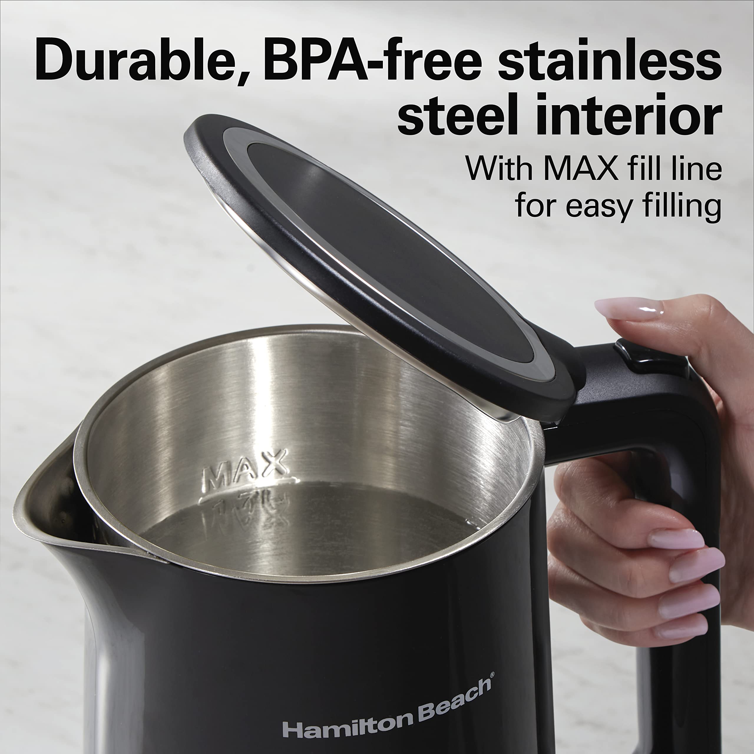 Hamilton Beach Digital Temperature Control Electric Tea Kettle, Hot Water Boiler & Heater 1.7L, 5 Preset Modes + Keep Warm, Fast