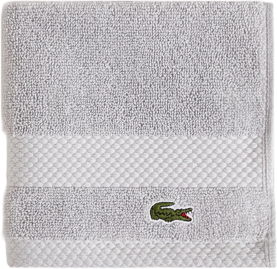 Lacoste Heritage Supima Cotton Wash Cloth, Microchip, 13'' X 13''