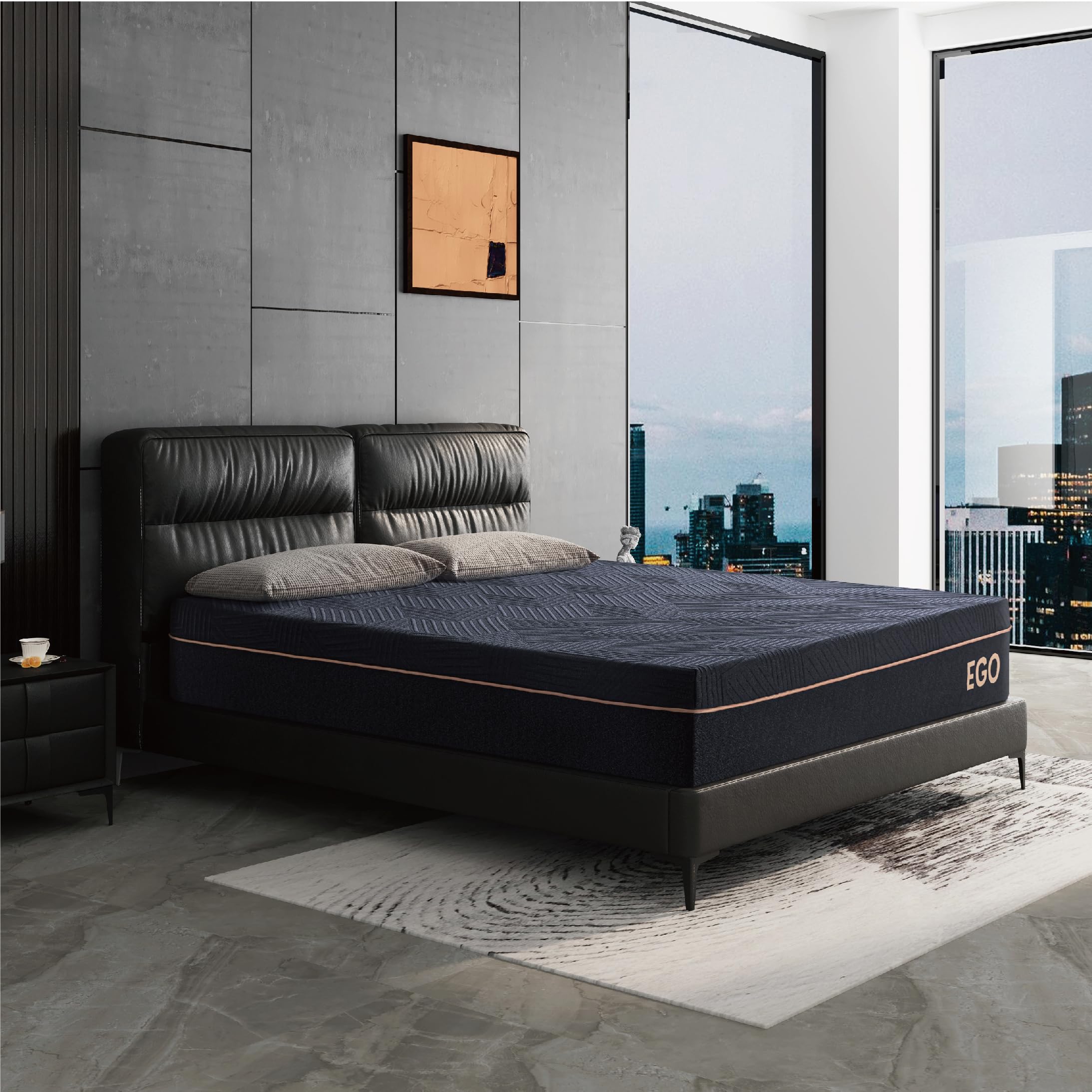 Dyonery King 12 Inch Memory Foam Mattress In A Box, Cooling Knit Fabric Cover, Made In Usa, Certipur-Us Certified, Ventilated Co